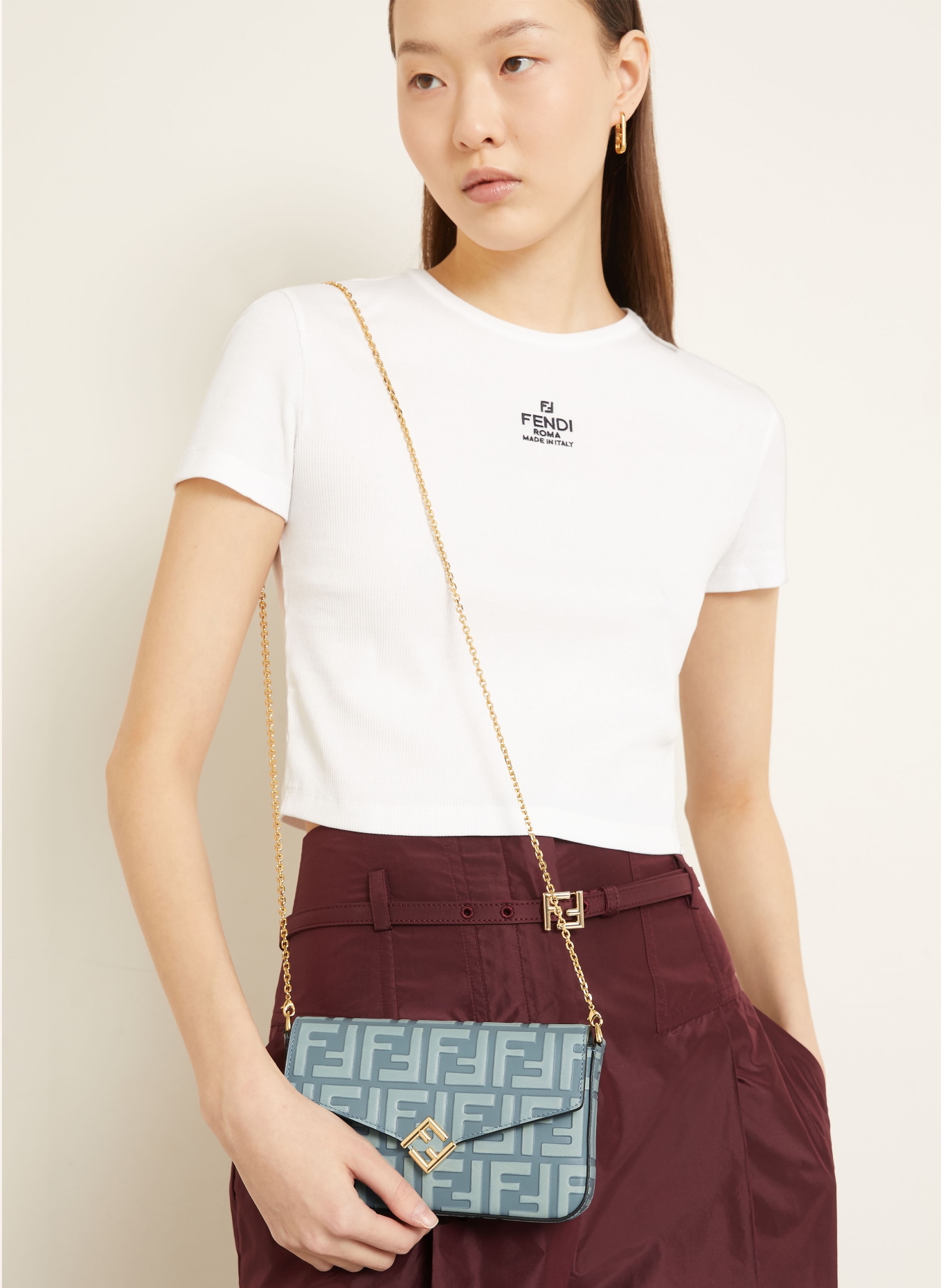 FENDI Neck wallet FF DIAMONDS: TURQUOISE