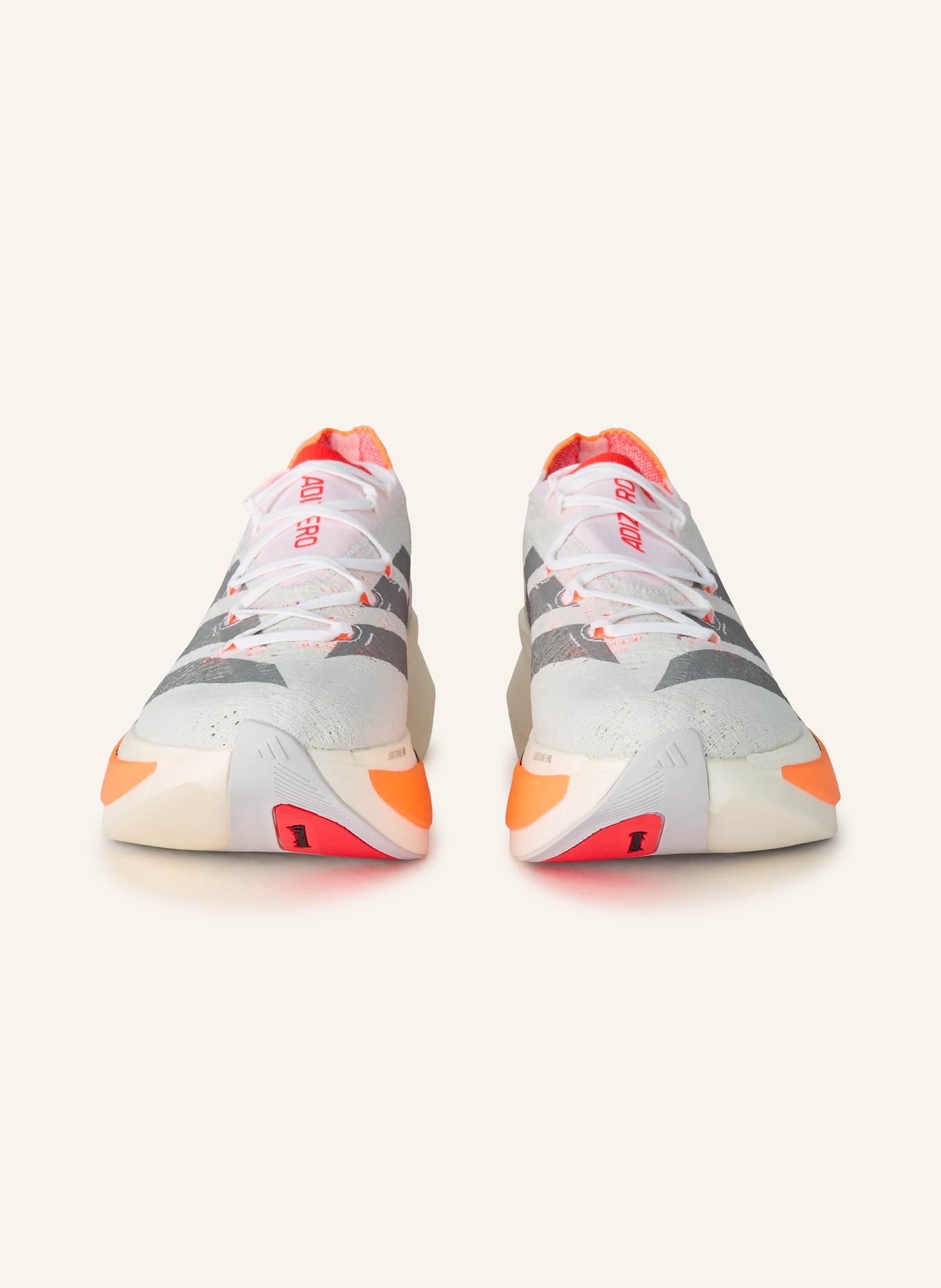 adidas Laufschuhe ADIZERO PRIME X3 STRUNG: WEISS / GRAU / NEONROT