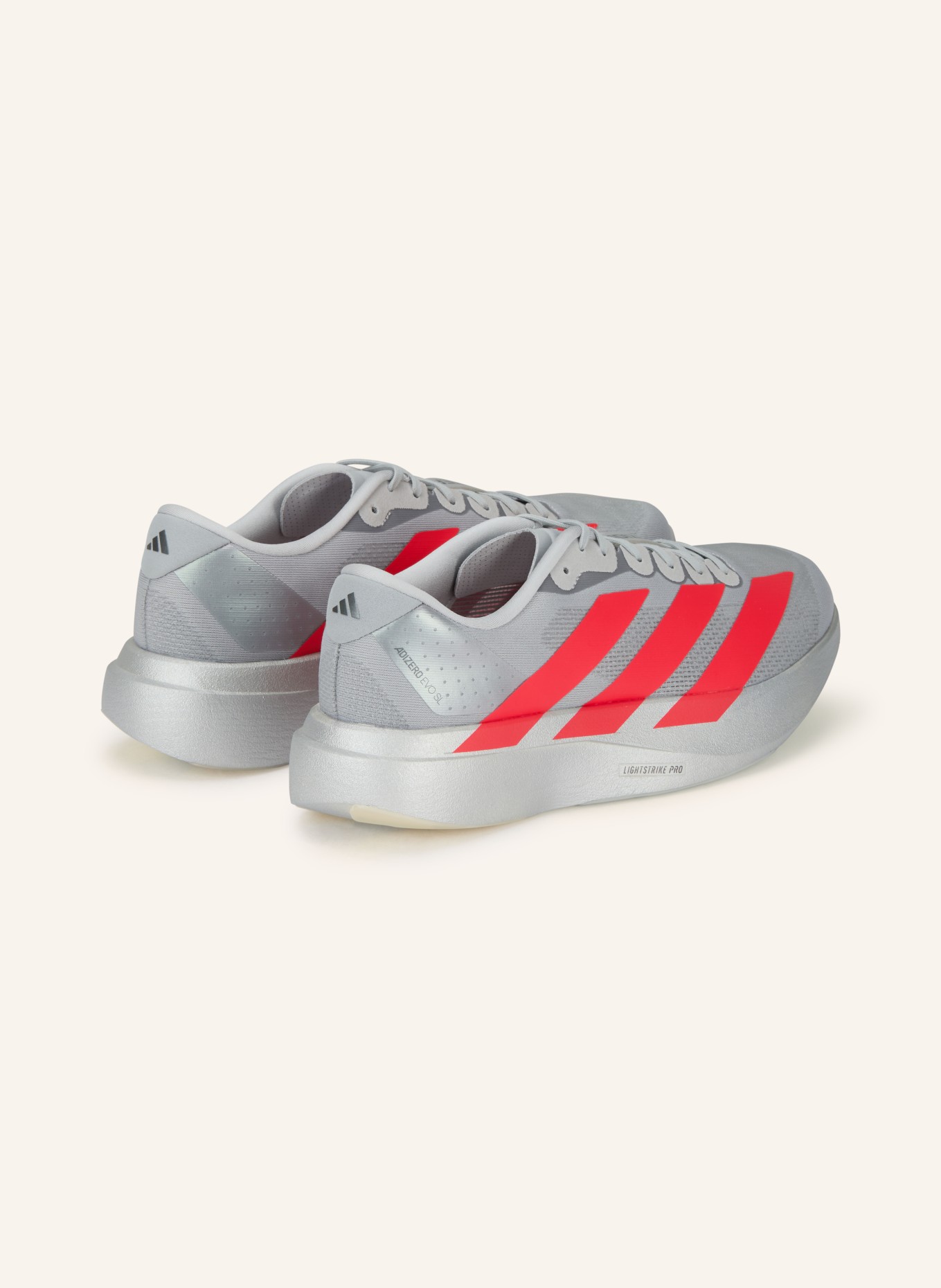 adidas Buty do biegania ADIZERO EVO SL: SZARY / SREBRNY / CZERWONY