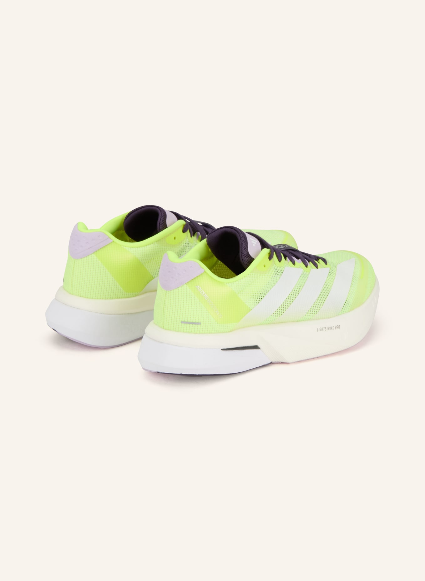 adidas Běžecké boty ADIZERO BOSTON 13: NEONOVĚ ZELENÁ / FIALOVÁ / BÍLÁ