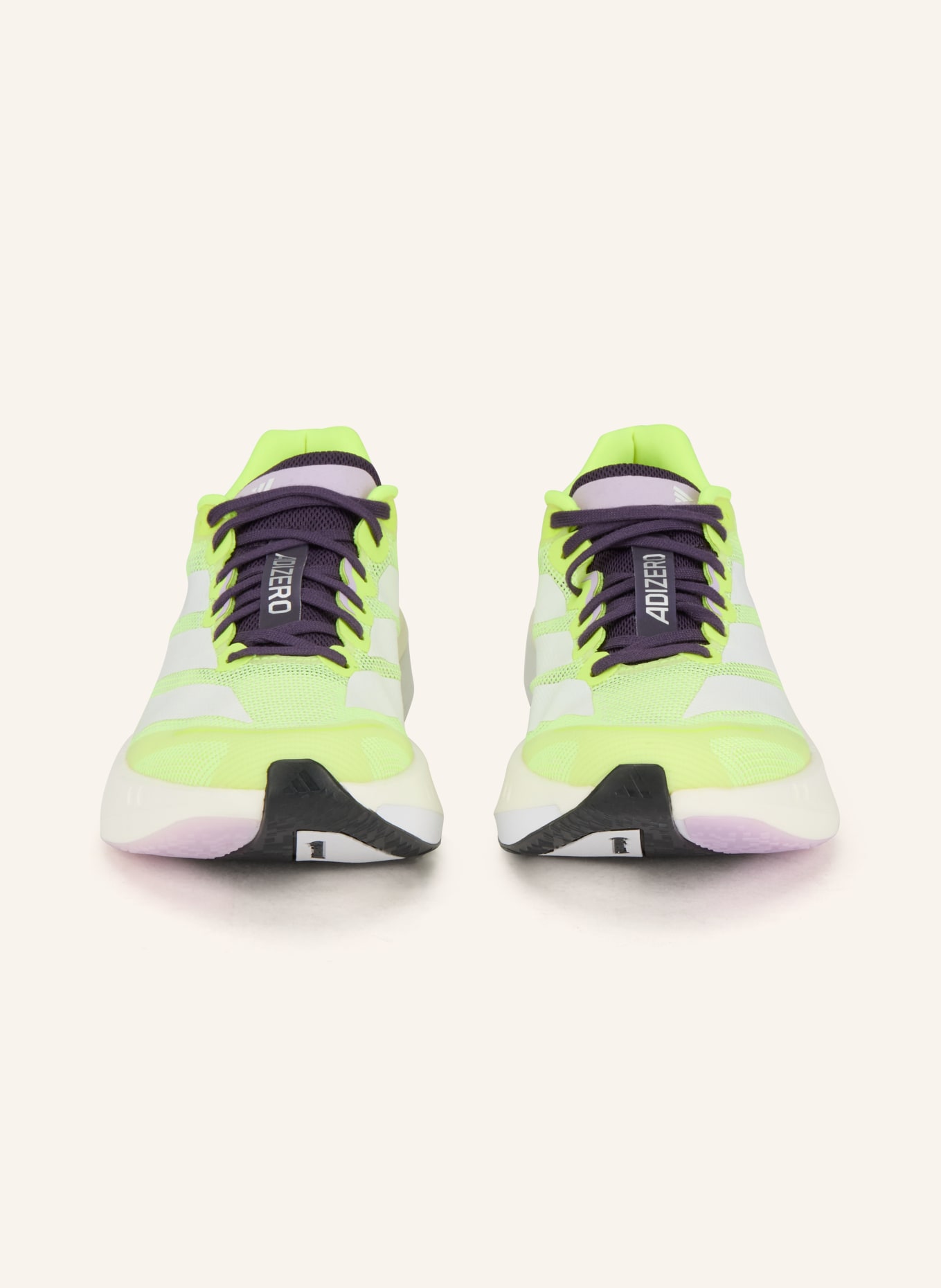 adidas Běžecké boty ADIZERO BOSTON 13: NEONOVĚ ZELENÁ / FIALOVÁ / BÍLÁ