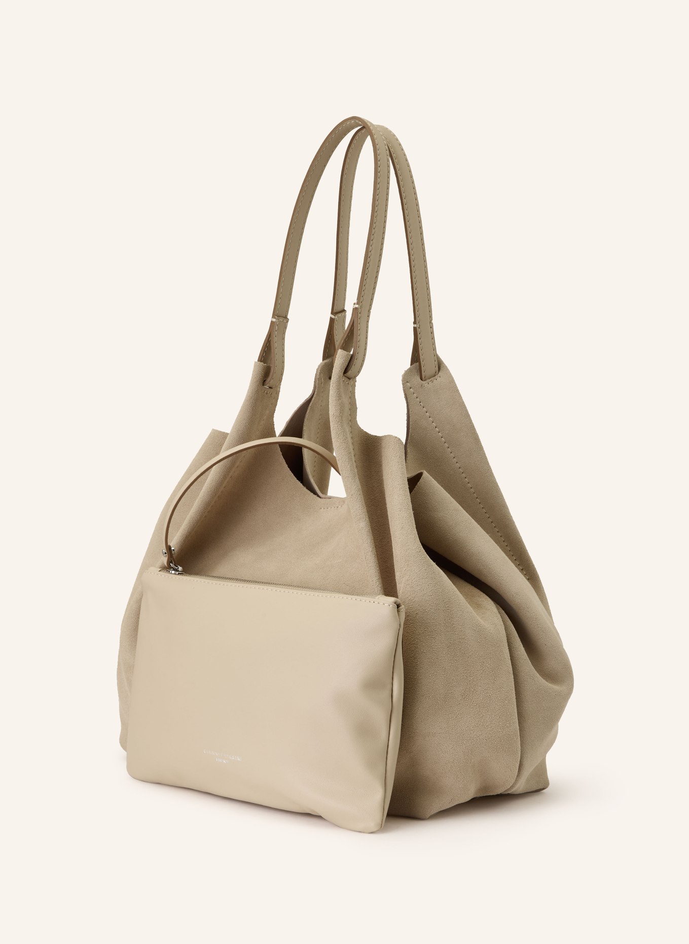 GIANNI CHIARINI Hobo bag DUA XL with pouch: BEIGE