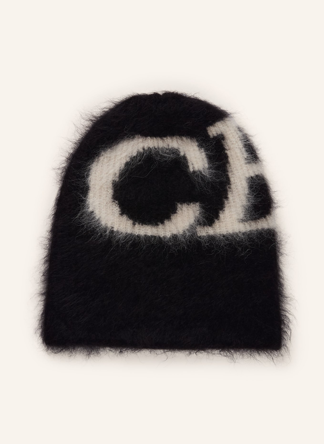 COLE BUXTON Alpaka-Mütze: SCHWARZ / CREME
