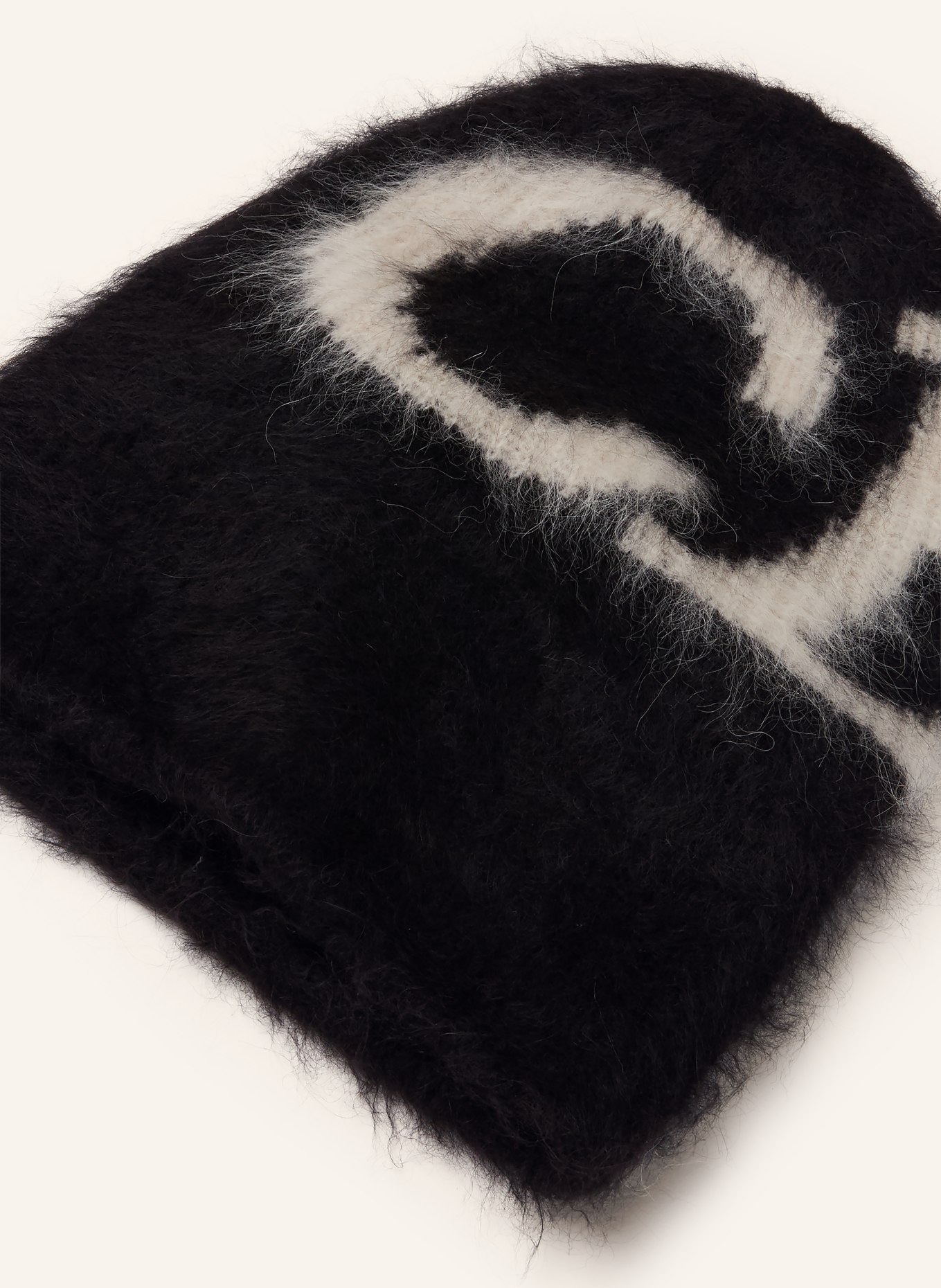 COLE BUXTON Alpaka-Mütze: SCHWARZ / CREME