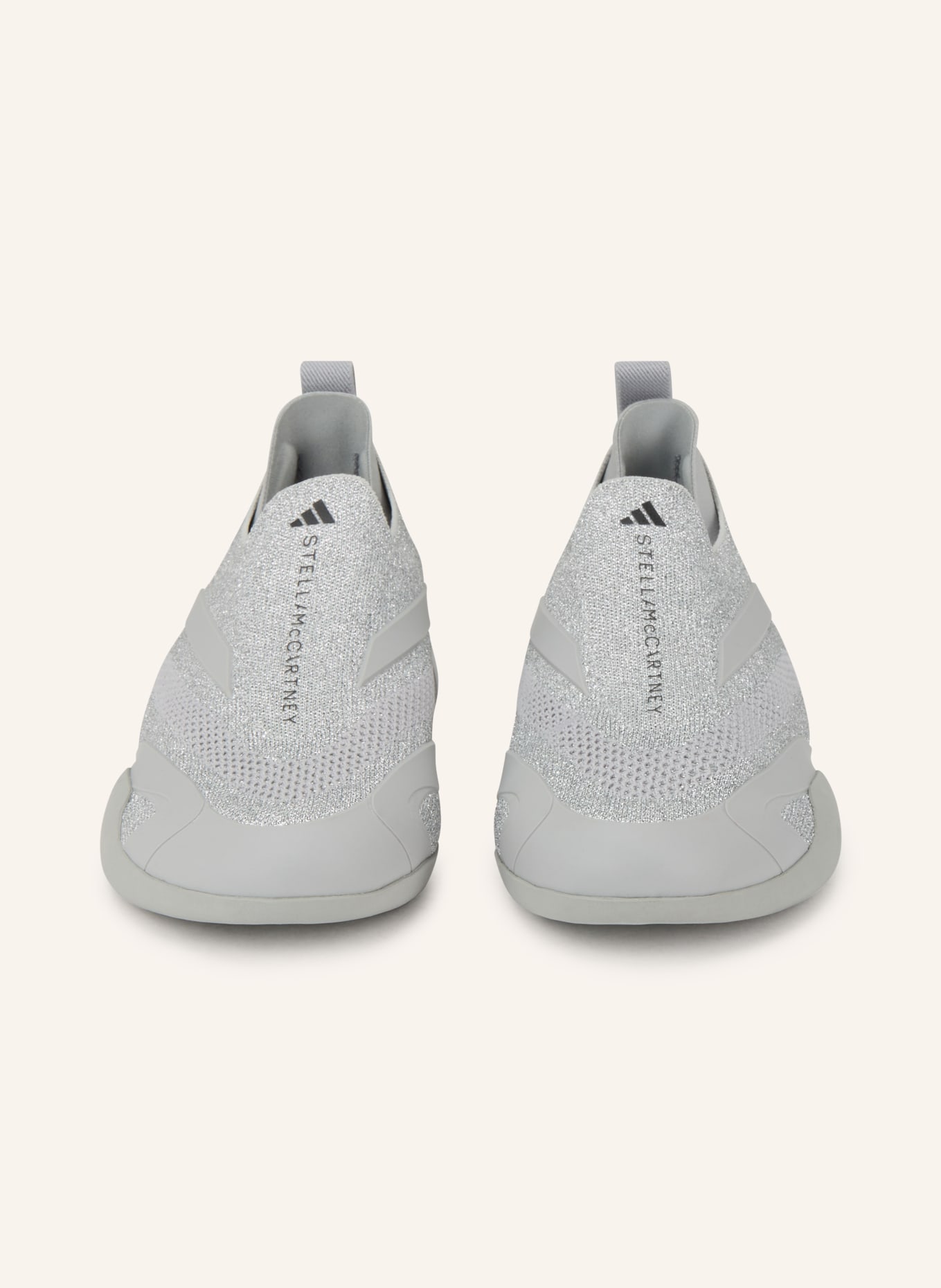 adidas by Stella McCartney Slip-on-Sneaker ASMC TAEKWONDO mit Glitzergarn: SILBER / HELLGRAU