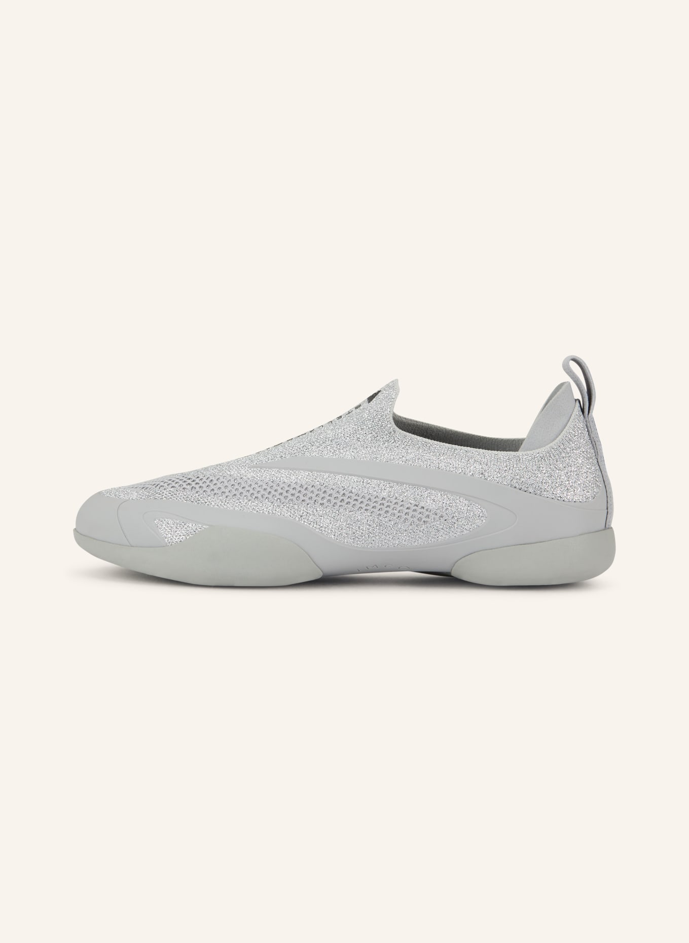 adidas by Stella McCartney Slip-on-Sneaker ASMC TAEKWONDO mit Glitzergarn: SILBER / HELLGRAU