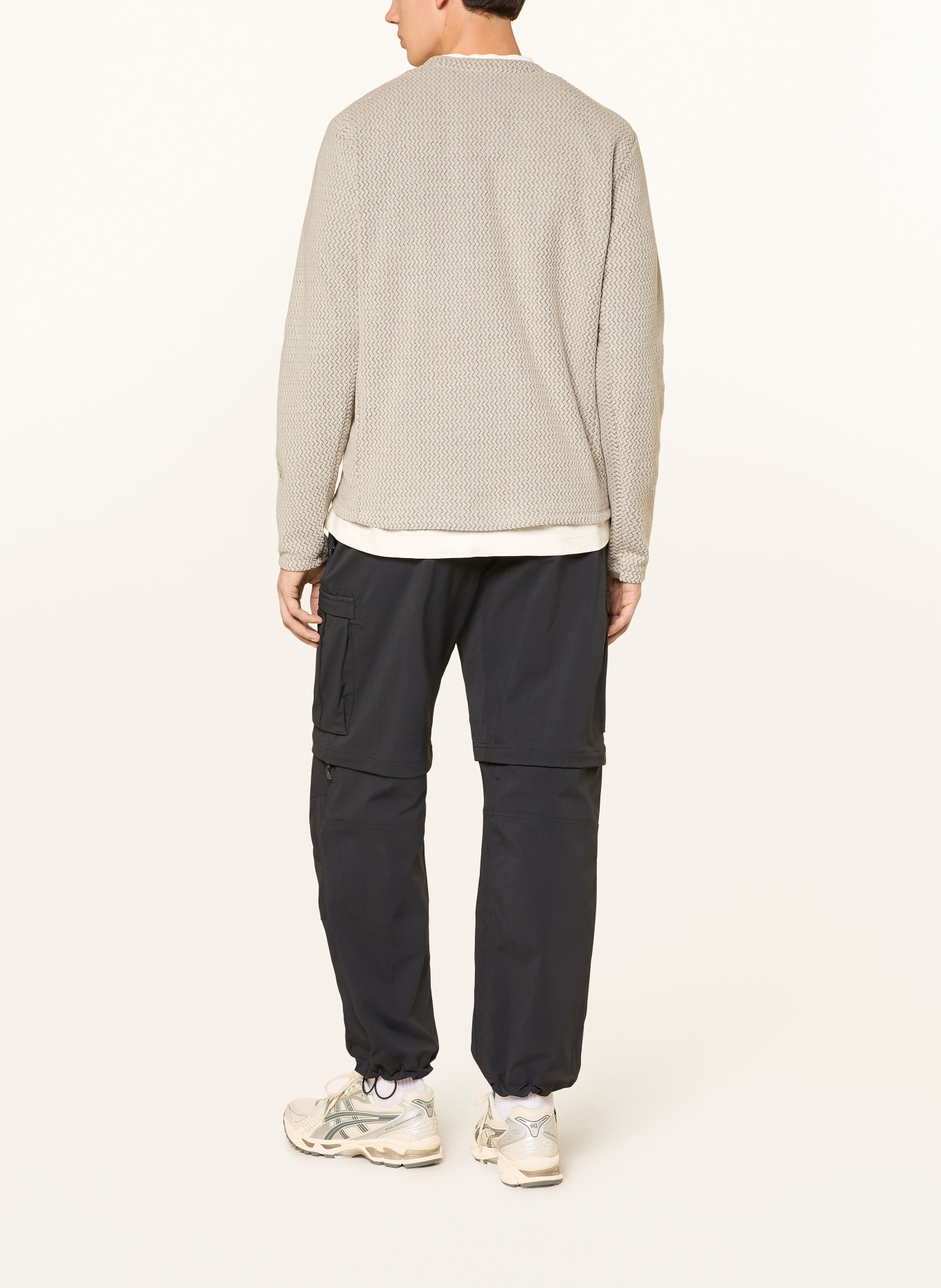 patagonia Fleecový svetr R1® AIR: KRÉMOVÁ / ŠEDÁ / KHAKI