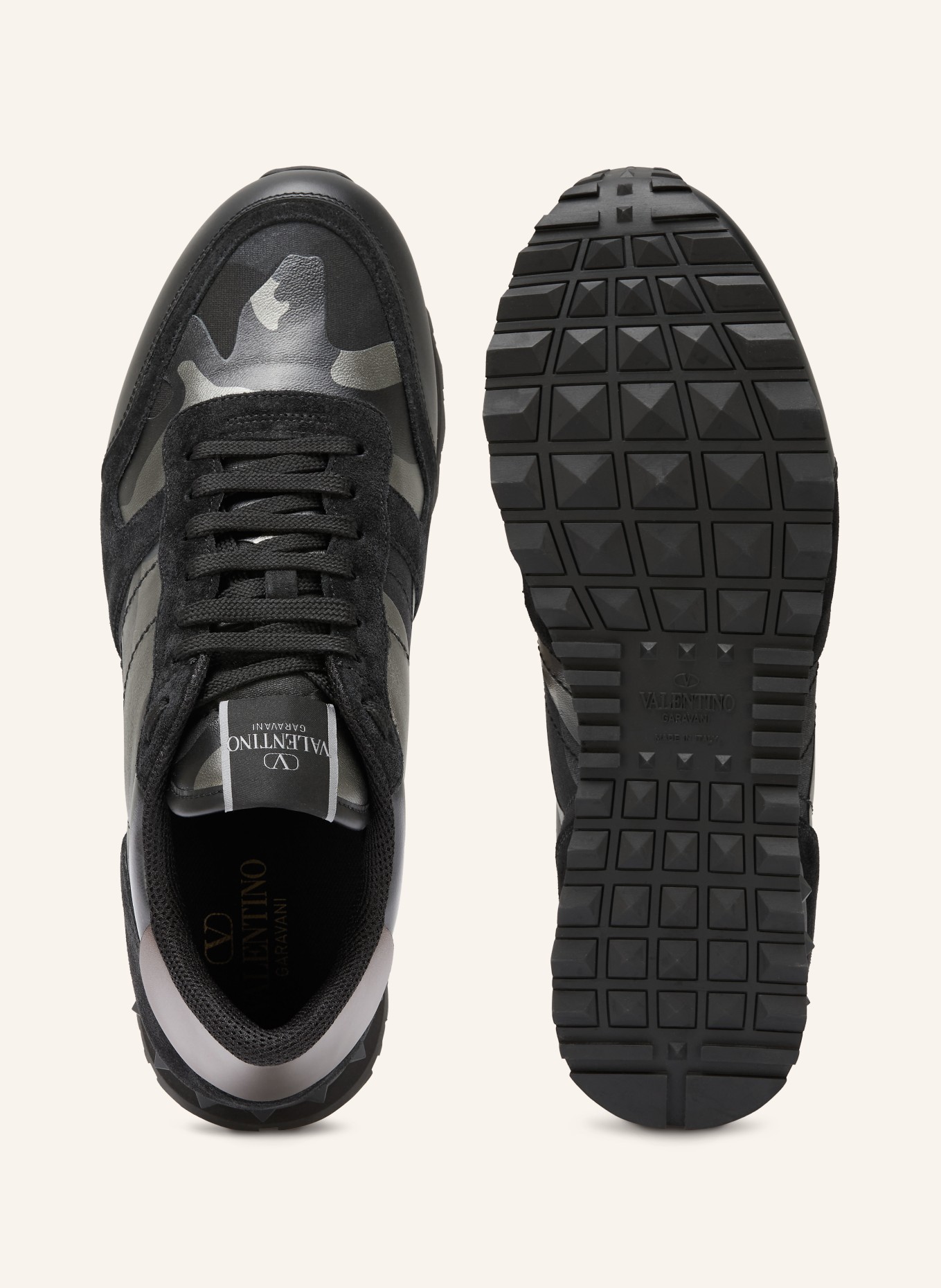 VALENTINO GARAVANI Sneaker ROCKRUNNER: SCHWARZ / DUNKELGRAU