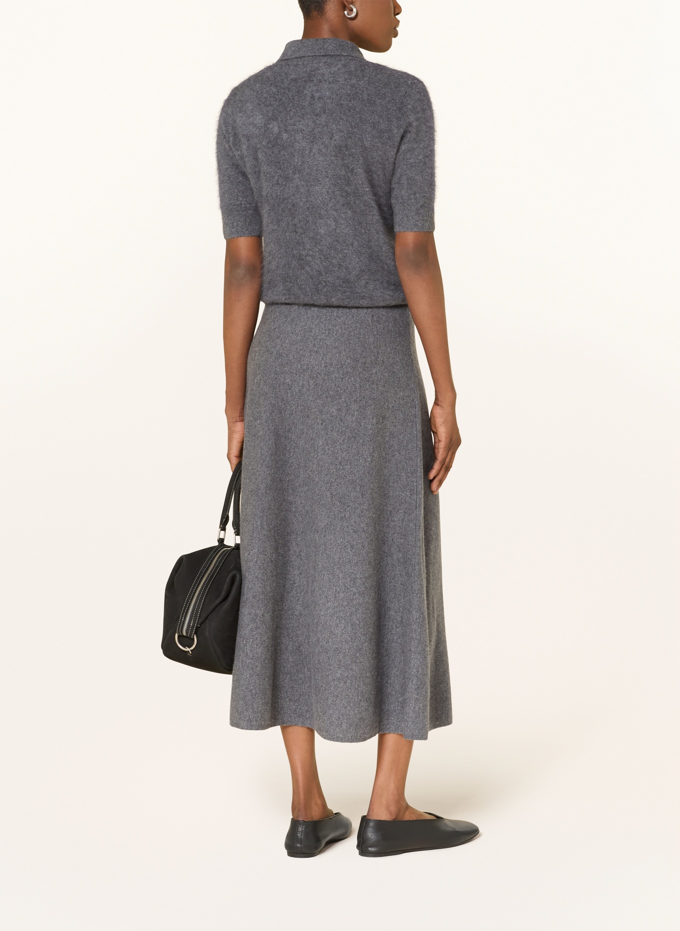 LISA YANG Knit skirt TORIE in cashmere: DARK GRAY