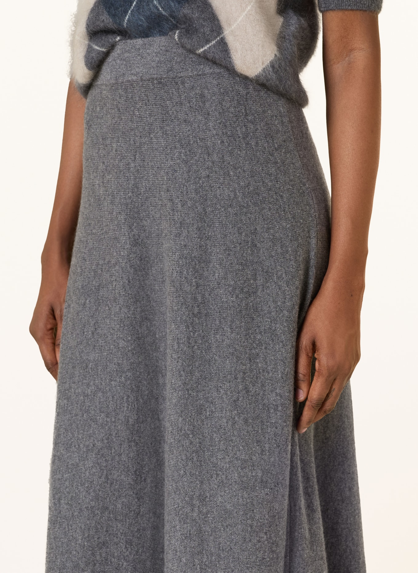 LISA YANG Knit skirt TORIE in cashmere: DARK GRAY