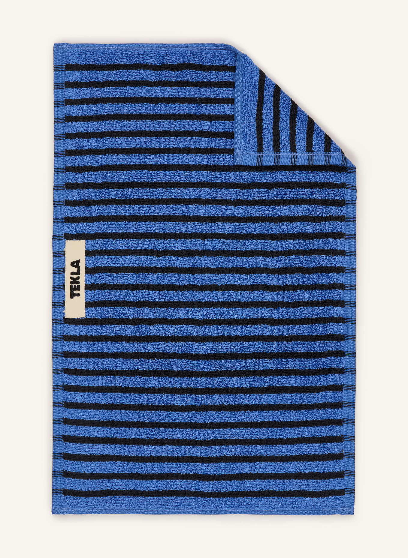 TEKLA Gästehandtuch: BLAU / SCHWARZ