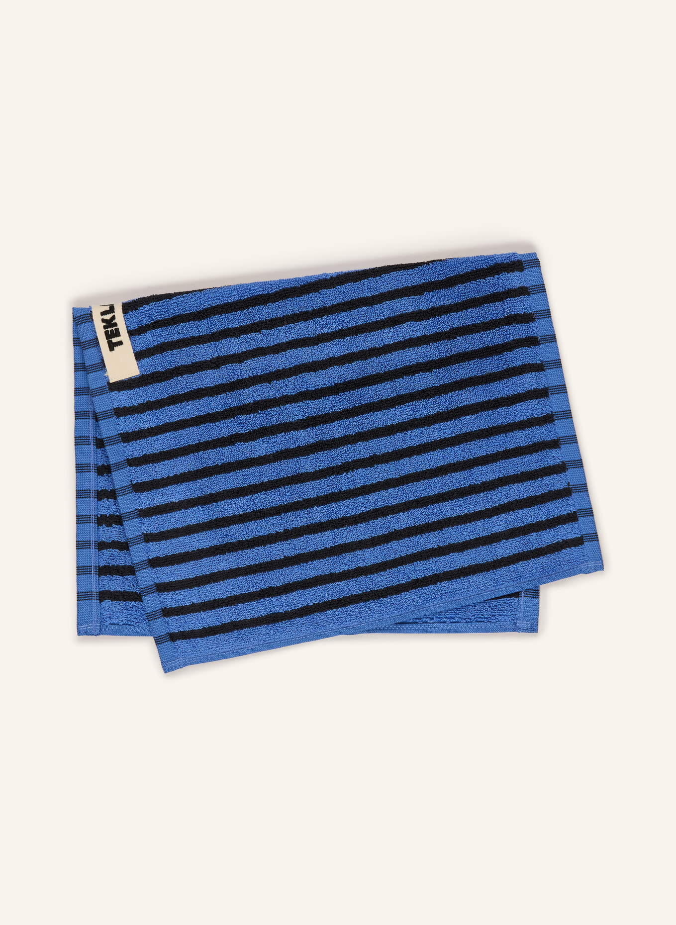 TEKLA Gästehandtuch: BLAU / SCHWARZ