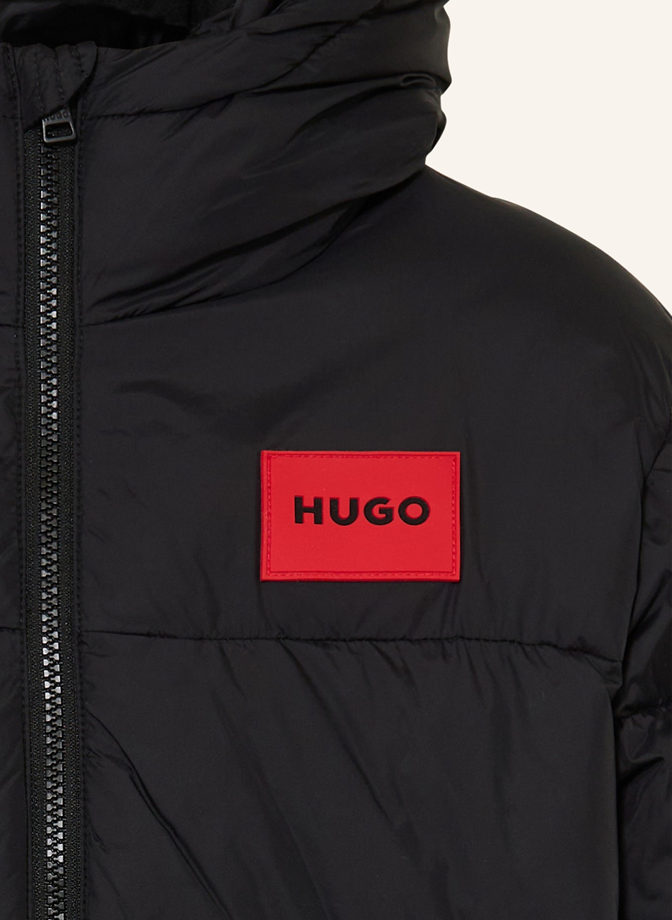 HUGO kurtka pikowana: CZARNY / CZERWONY