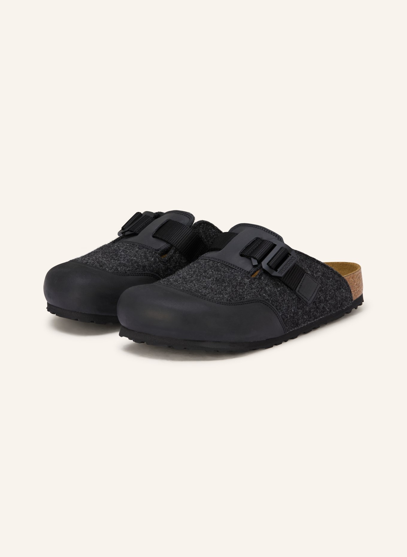 BIRKENSTOCK Pantoletten BOSTON NOVA: DUNKELGRAU / SCHWARZ