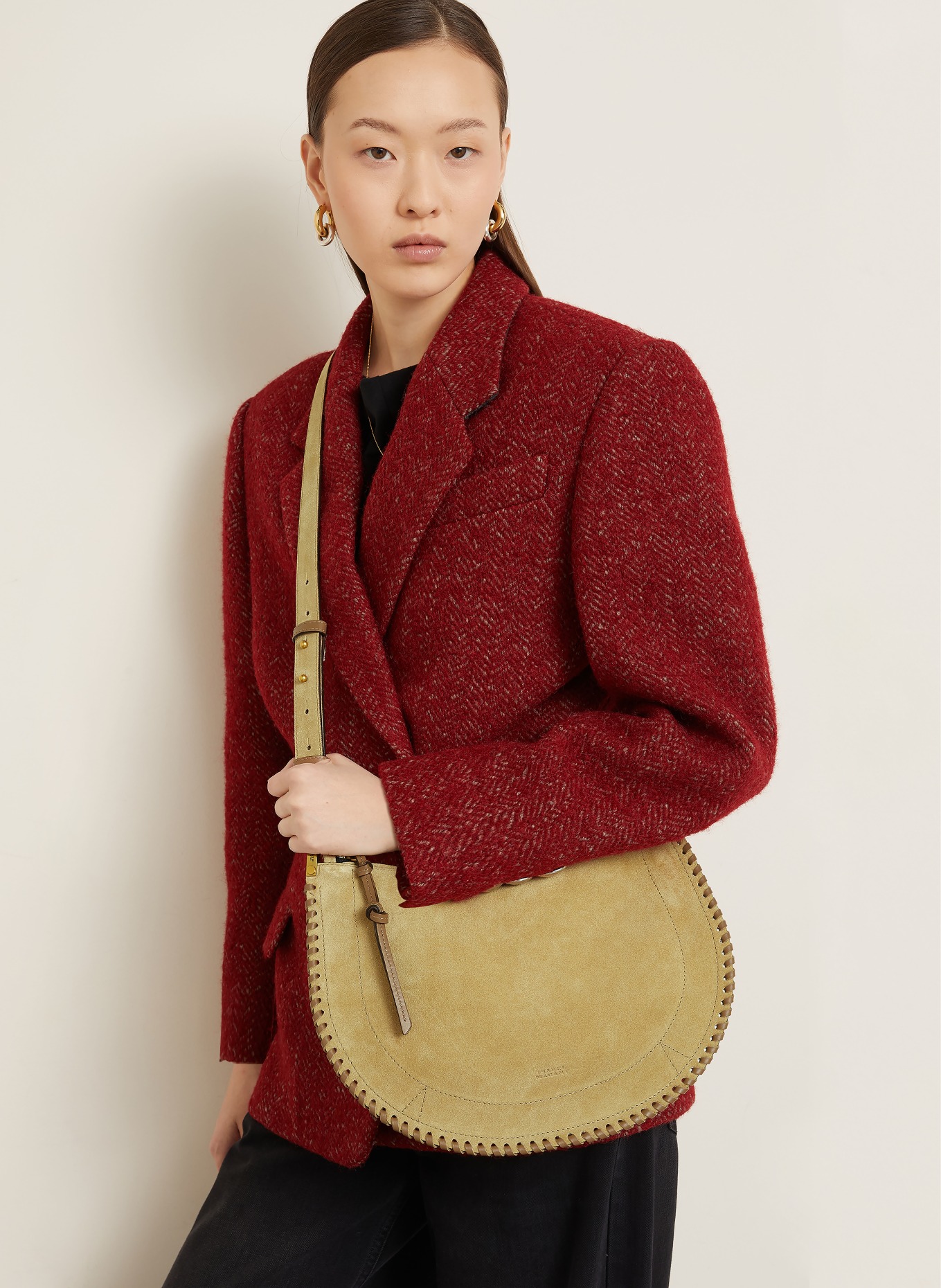 ISABEL MARANT Umhängetasche OSKAN: BEIGE / GOLD