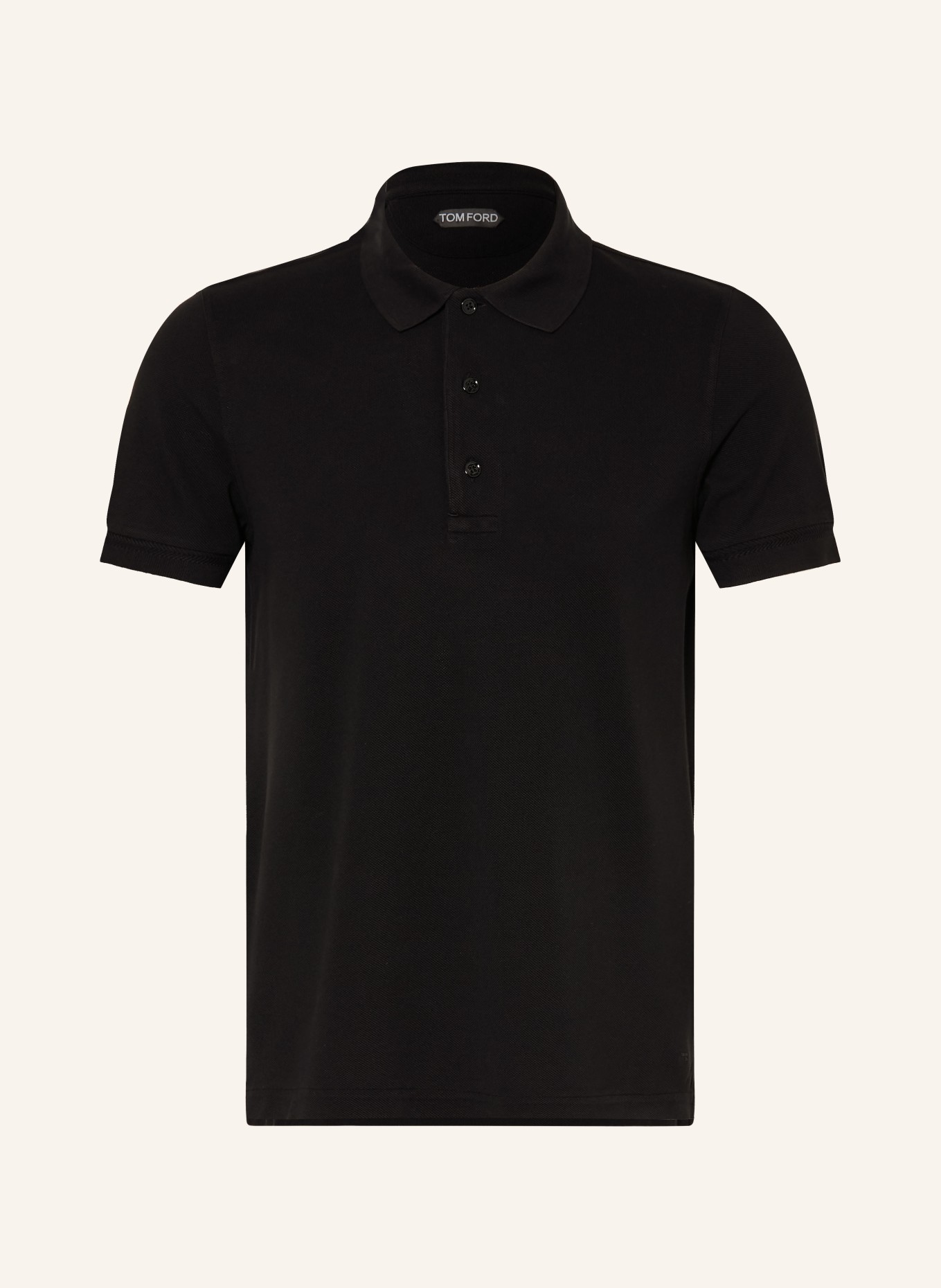 TOM FORD Piqué polo shirt: BLACK