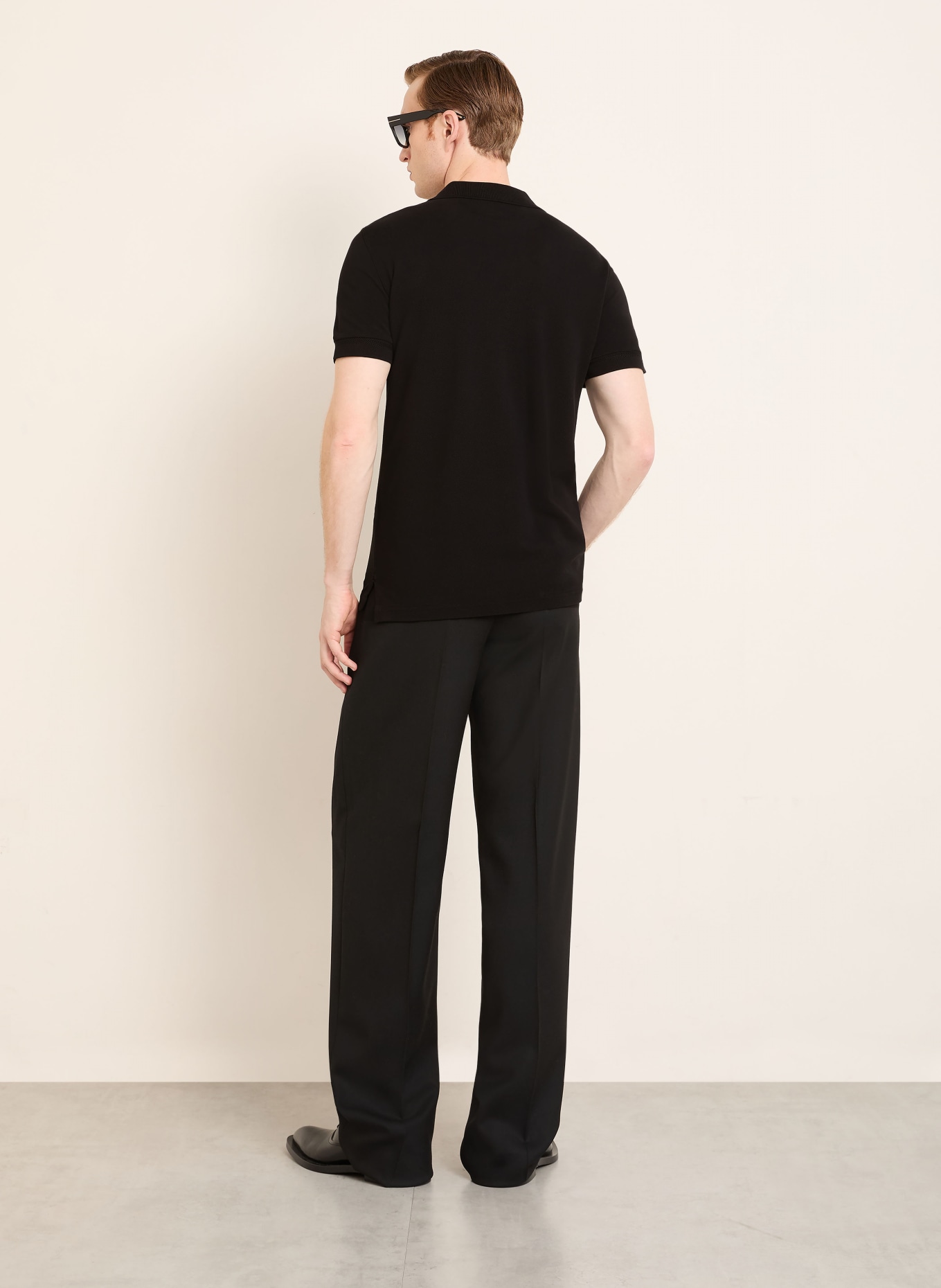 TOM FORD Piqué polo shirt: BLACK