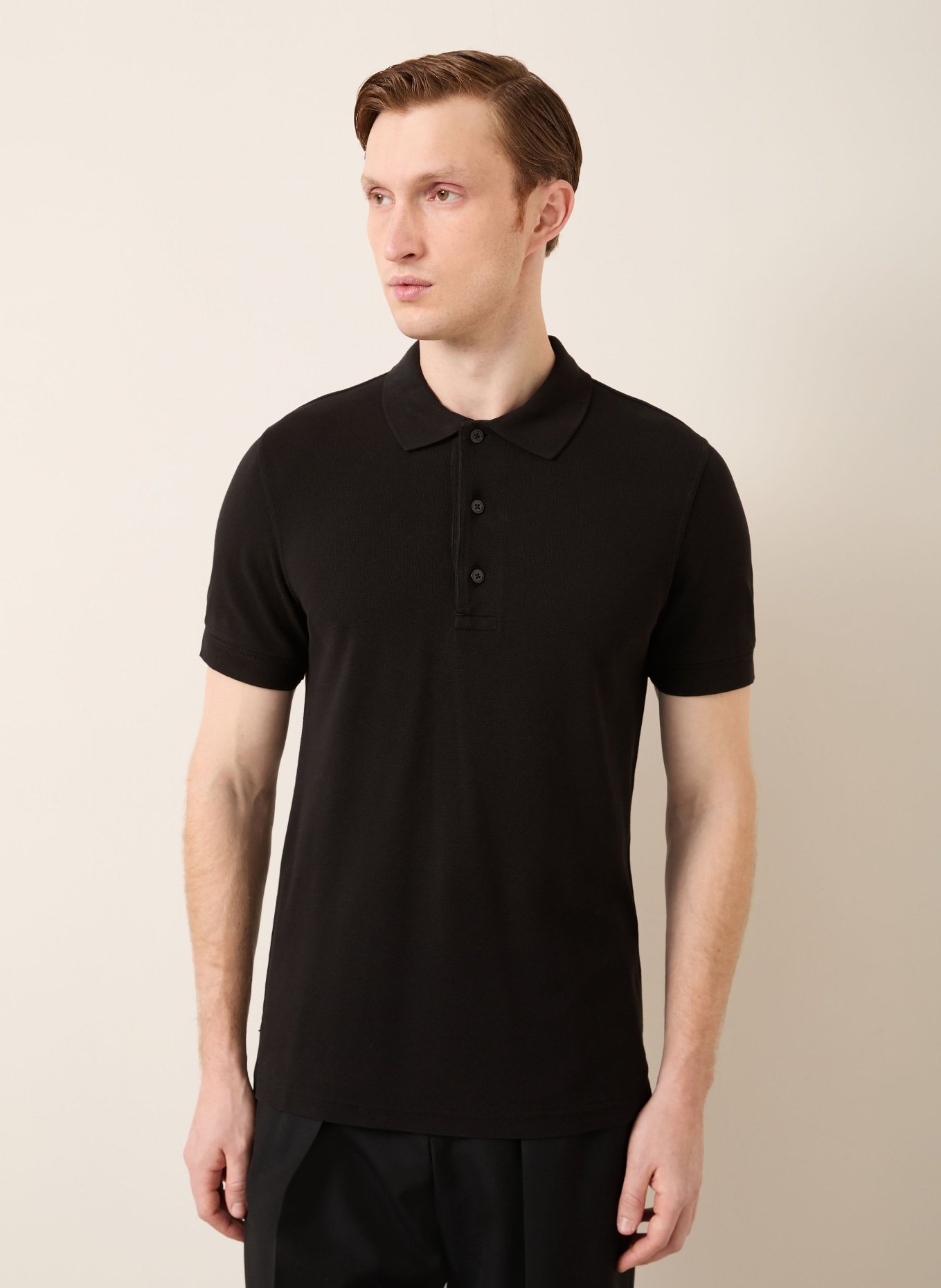 TOM FORD Piqué polo shirt: BLACK