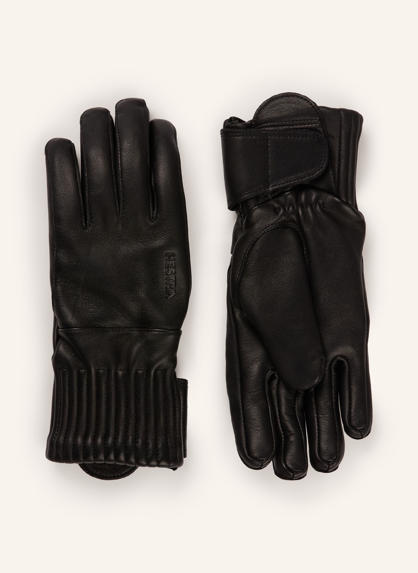 HESTRA Kožené rukavice IDRE: ČERNÁ