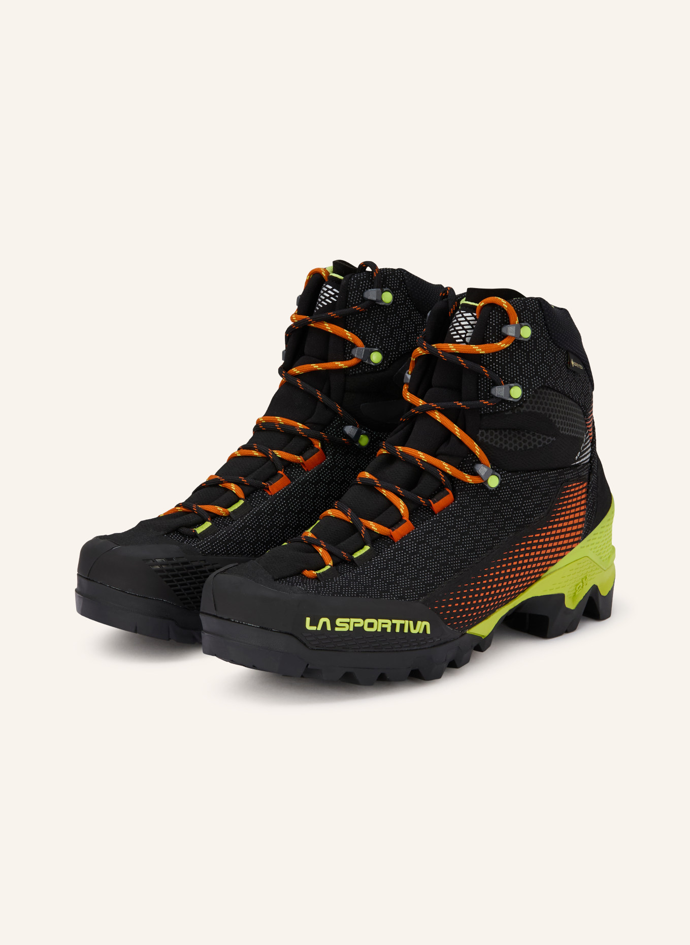 LA SPORTIVA AEQUILIBRIUM ST GTX hiking boots: BLACK / ORANGE / NEON YELLOW
