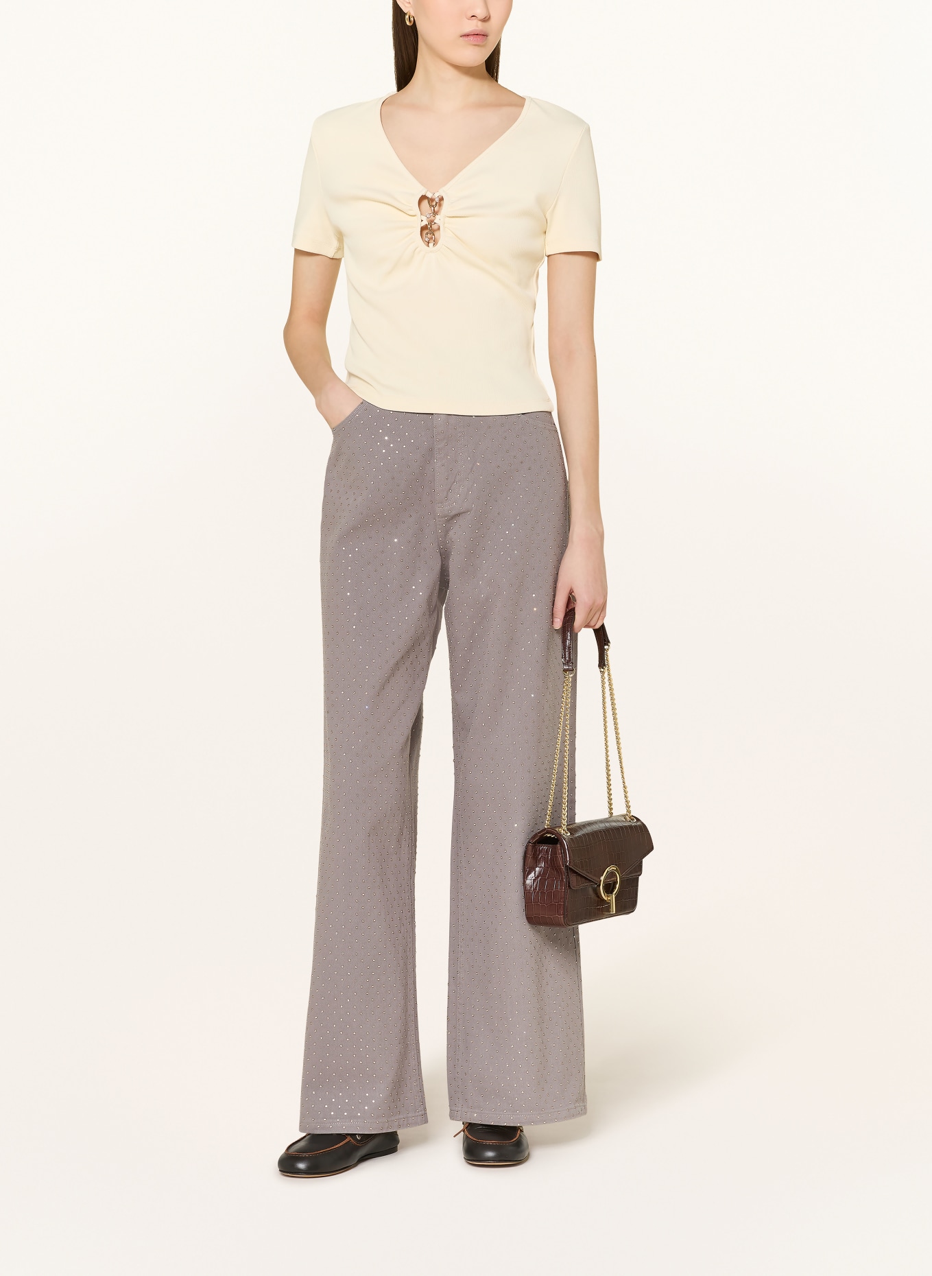 SANDRO Jeans mit Schmucksteinen: 24 GREY