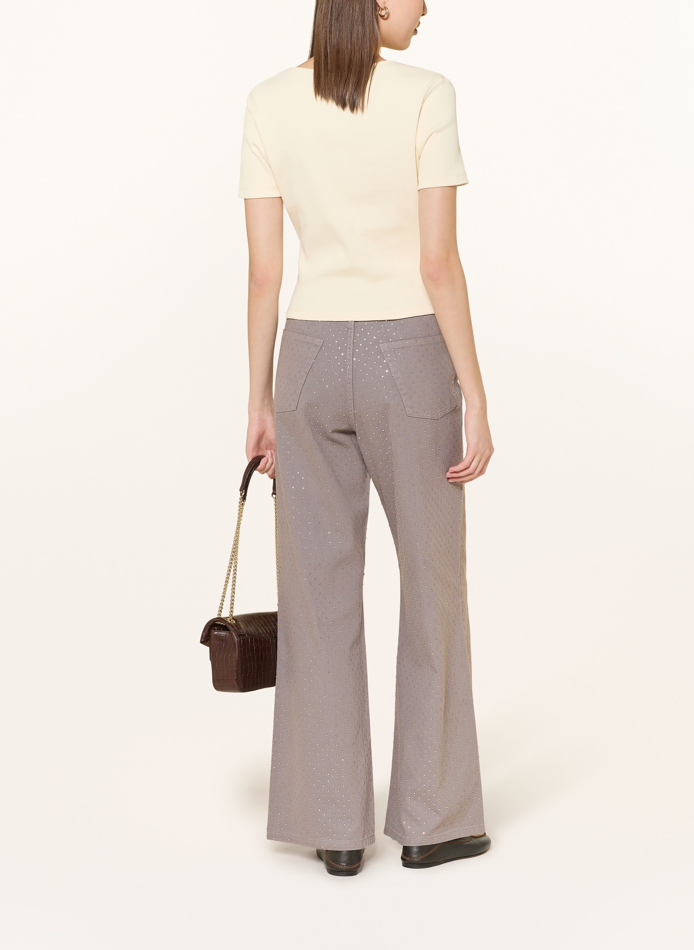 SANDRO Jeans mit Schmucksteinen: 24 GREY