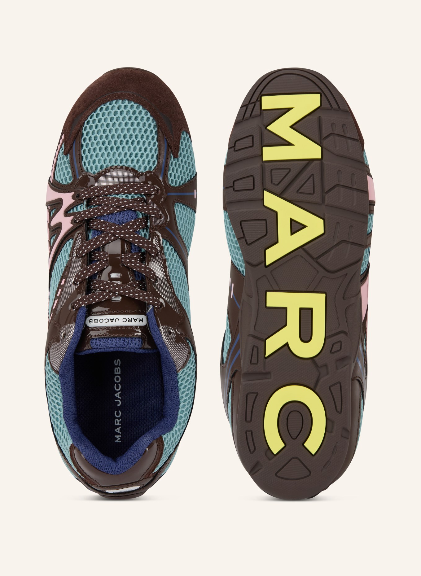 MARC JACOBS Sneaker THE 72 SPRING SNEAKER: CIEMNOBRĄZOWY / RÓŻOWY / TURKUSOWY