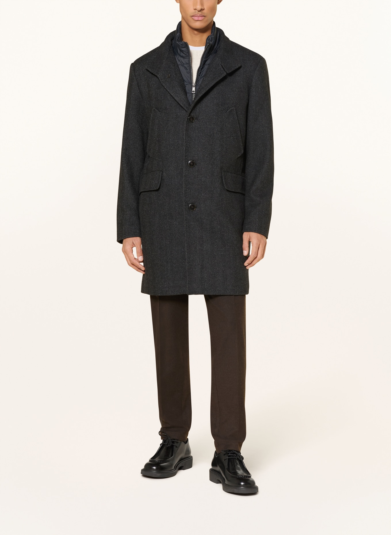 pierre cardin Coat in a mix of materials: 9929 Obsidian pattern