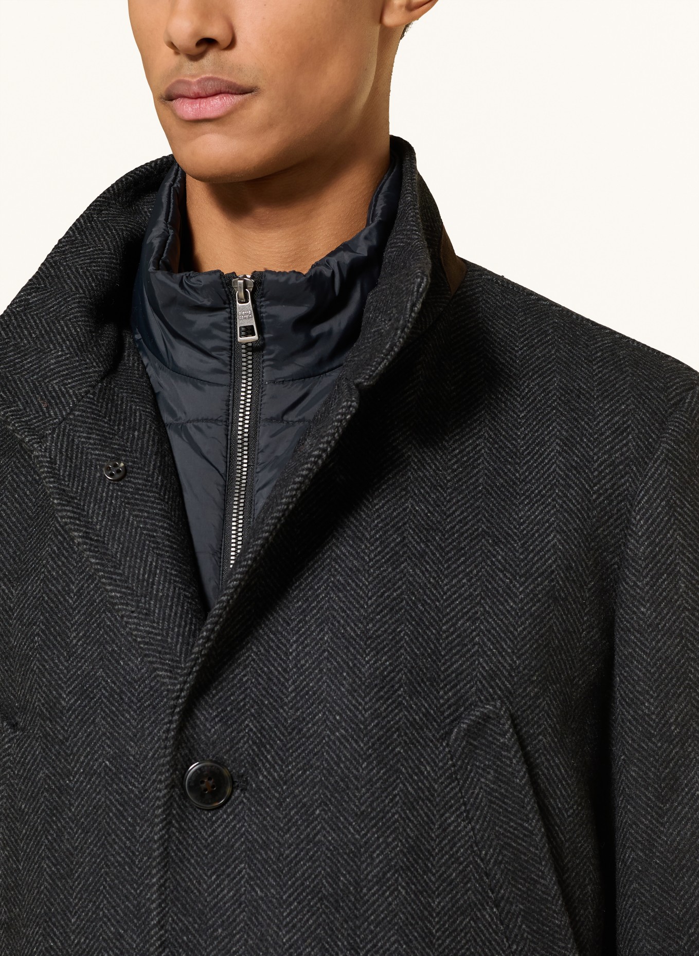 pierre cardin Coat in a mix of materials: 9929 Obsidian pattern