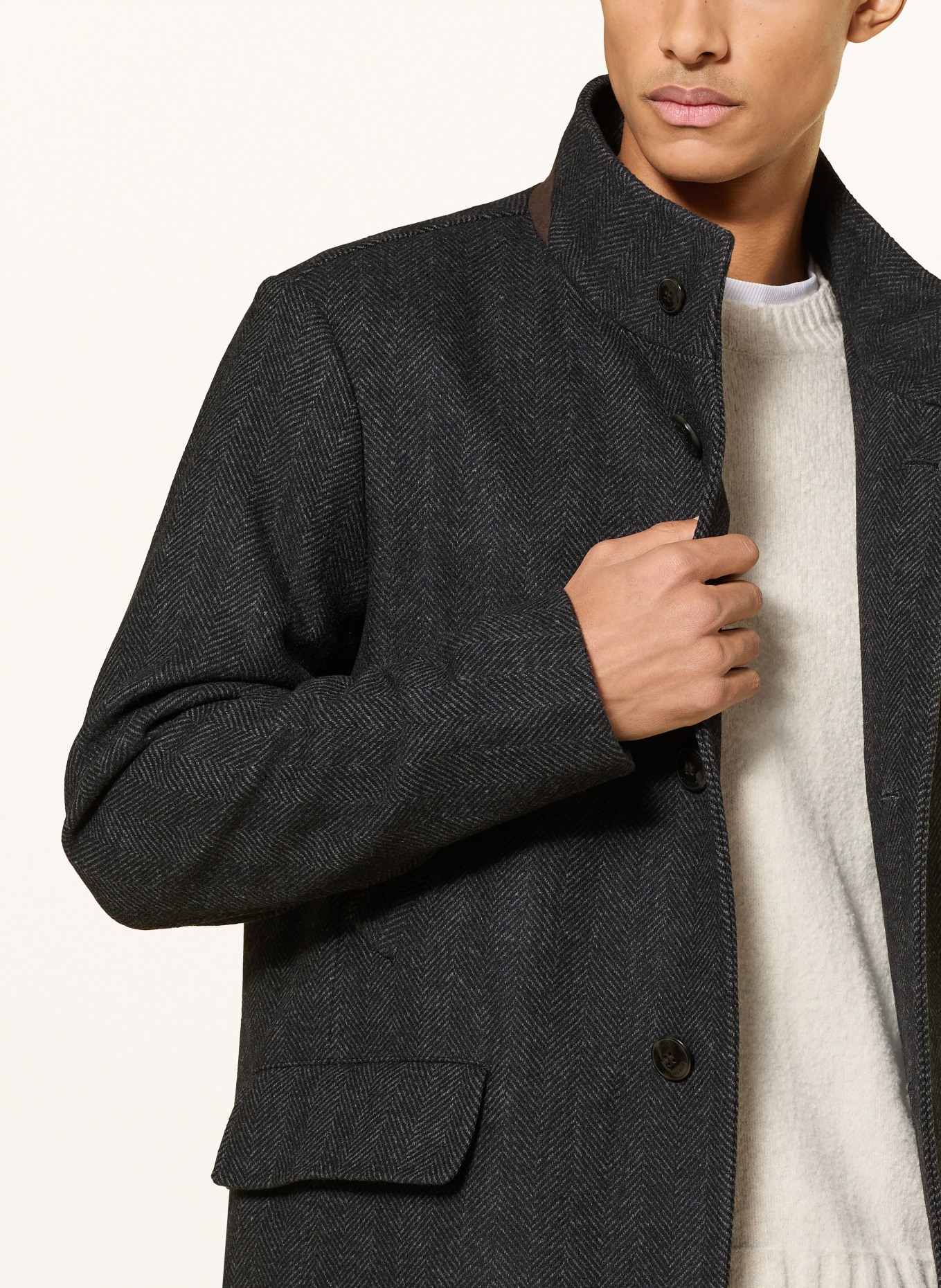 pierre cardin Coat in a mix of materials: 9929 Obsidian pattern