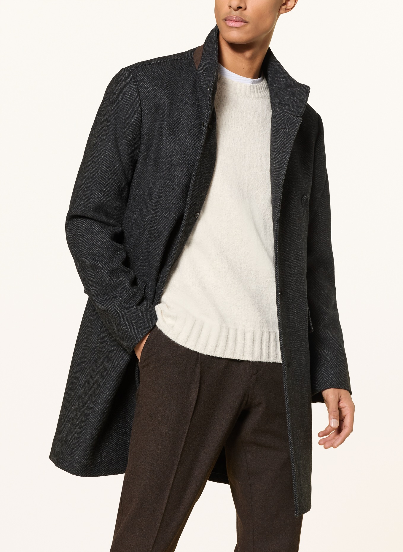 pierre cardin Coat in a mix of materials: 9929 Obsidian pattern