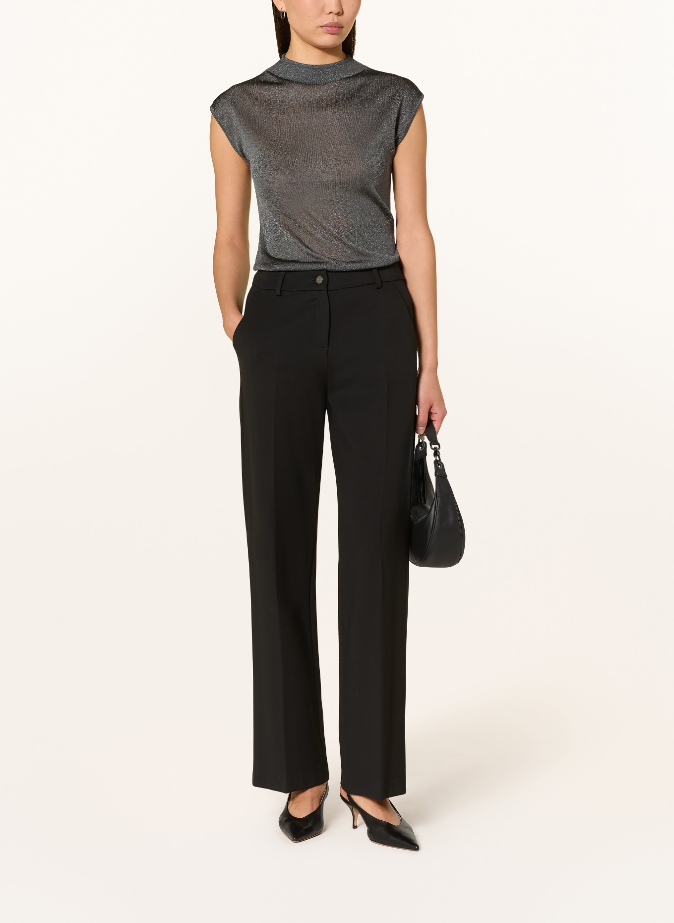 TIGER OF SWEDEN Top CELA z błyszczącą przędzą: PETROL