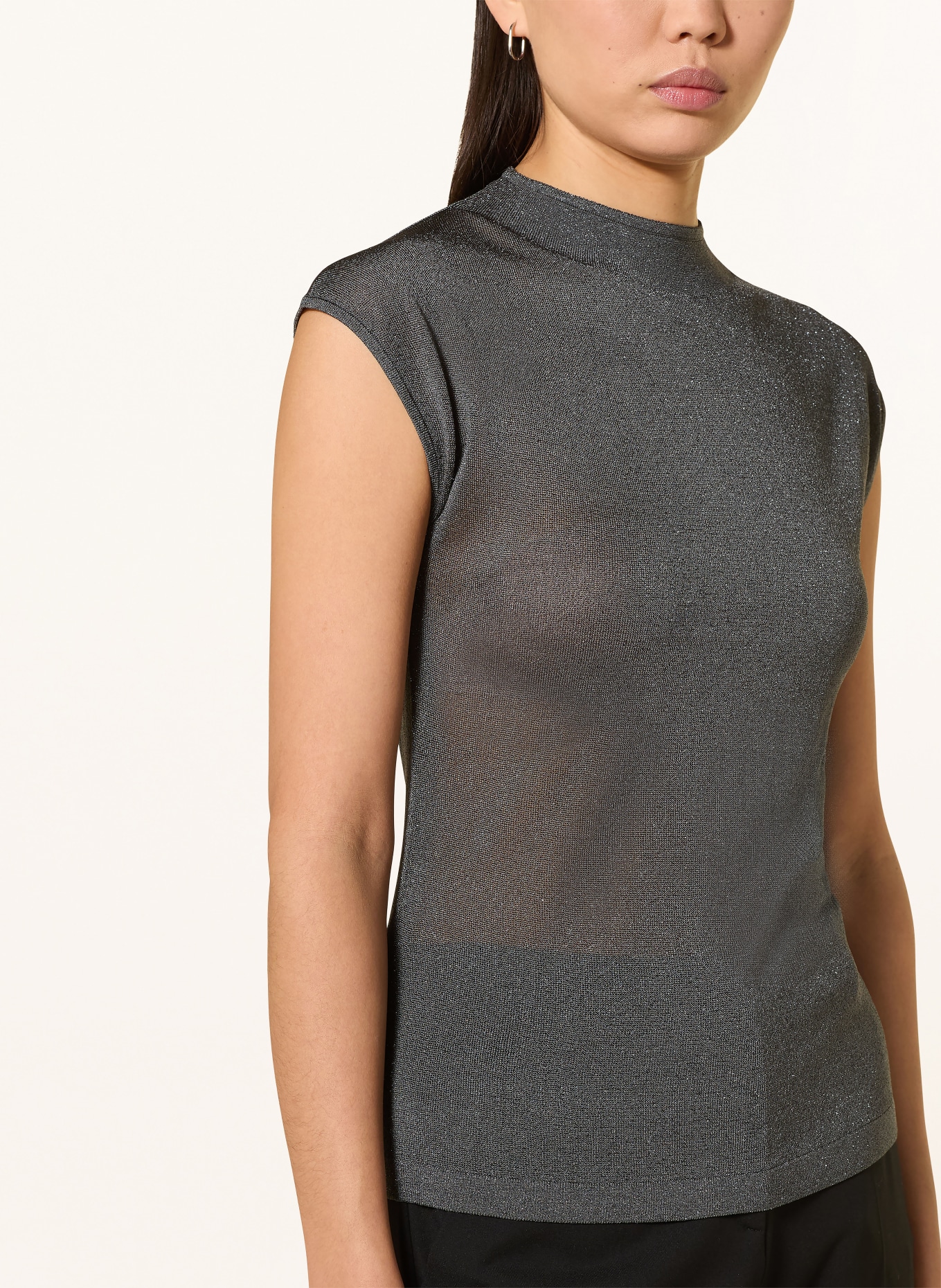 TIGER OF SWEDEN Top CELA z błyszczącą przędzą: PETROL