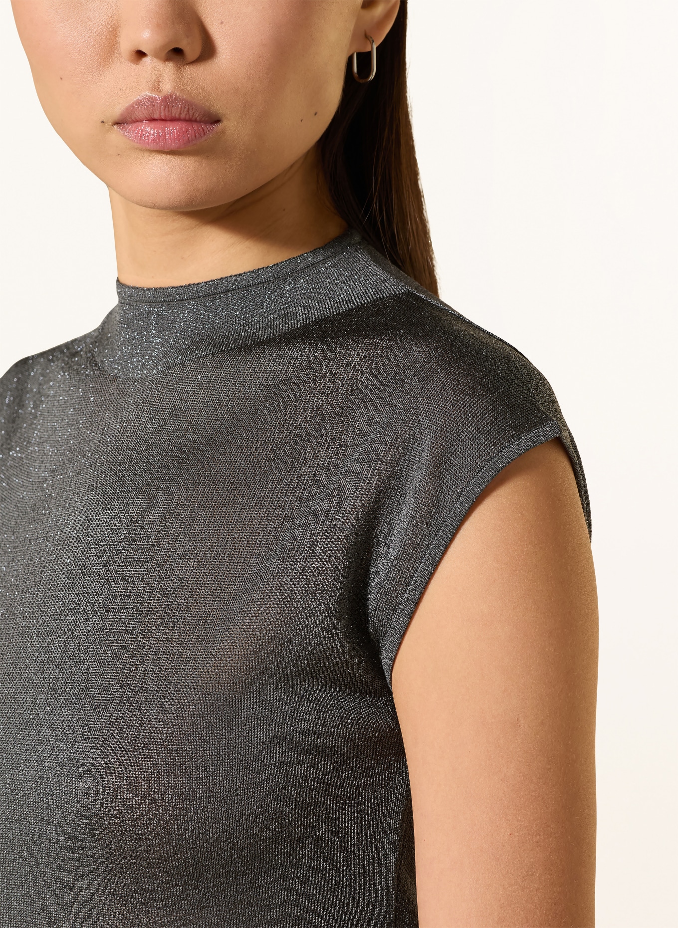 TIGER OF SWEDEN Top CELA z błyszczącą przędzą: PETROL