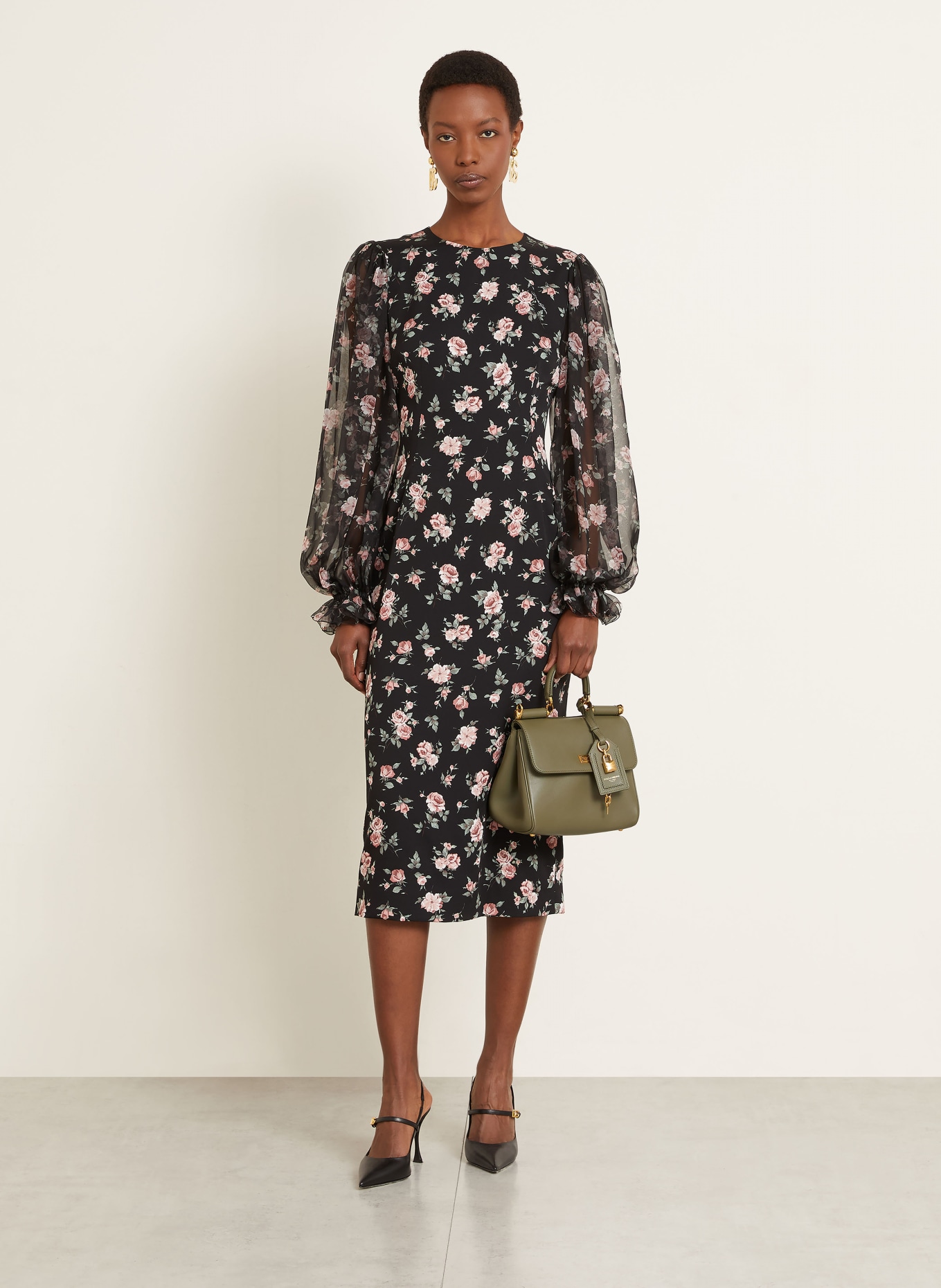 DOLCE & GABBANA Handbag MY SICILY PLONGÉ: KHAKI / GOLD