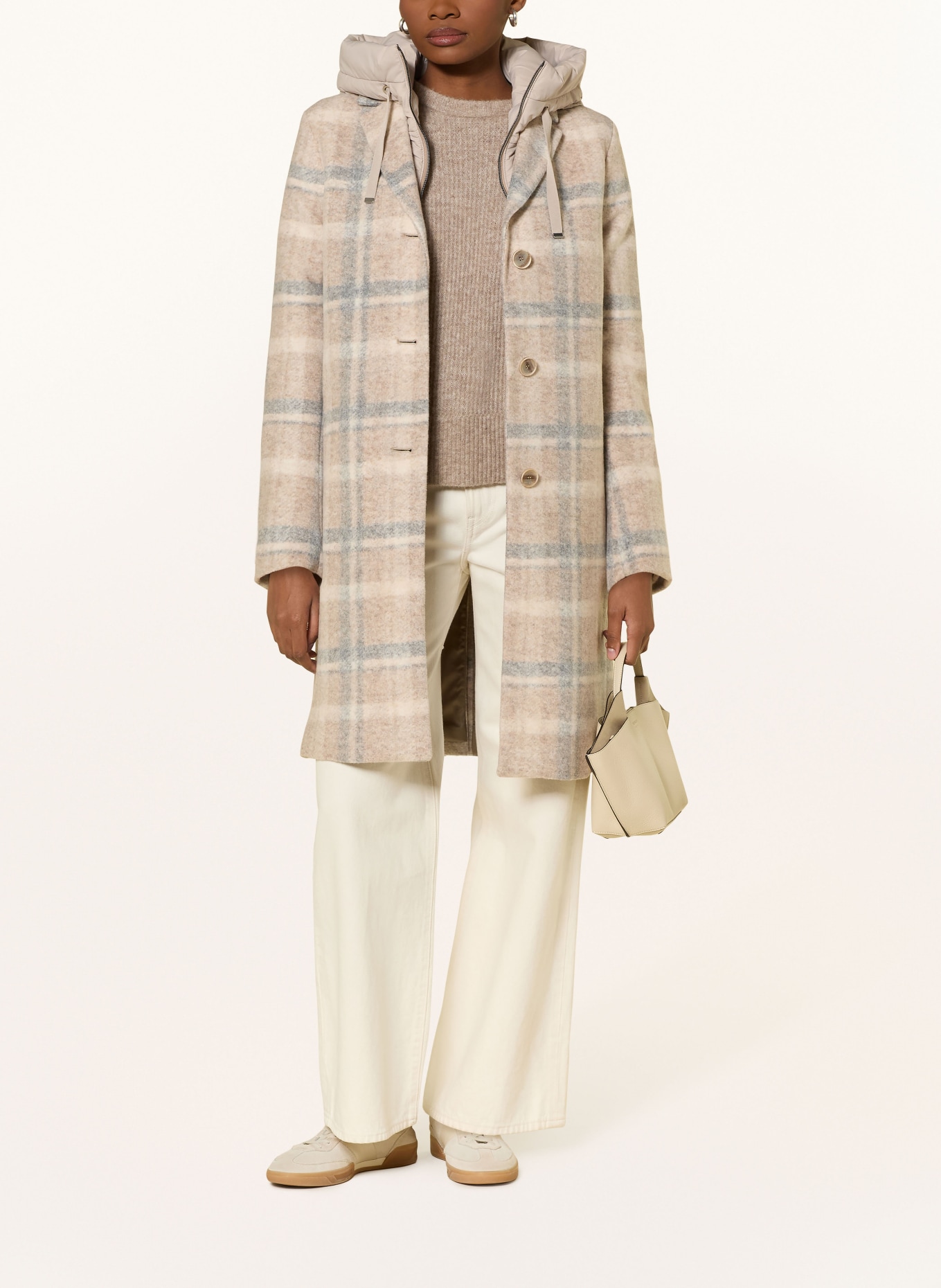 CINQUE Płaszcz CIMIRACLE: BEŻOWY / KREMOWY / SZARY