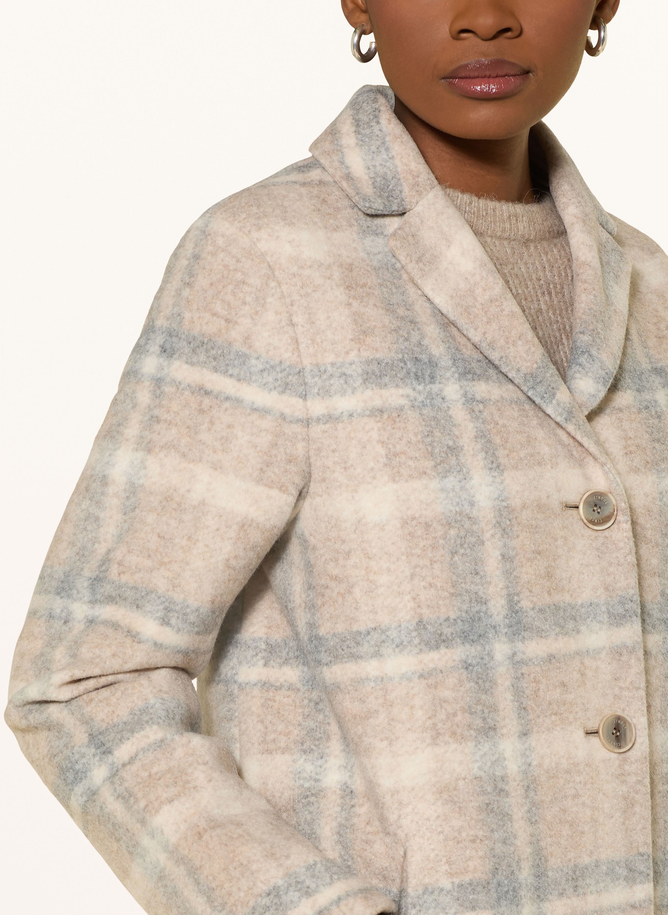 CINQUE Płaszcz CIMIRACLE: BEŻOWY / KREMOWY / SZARY