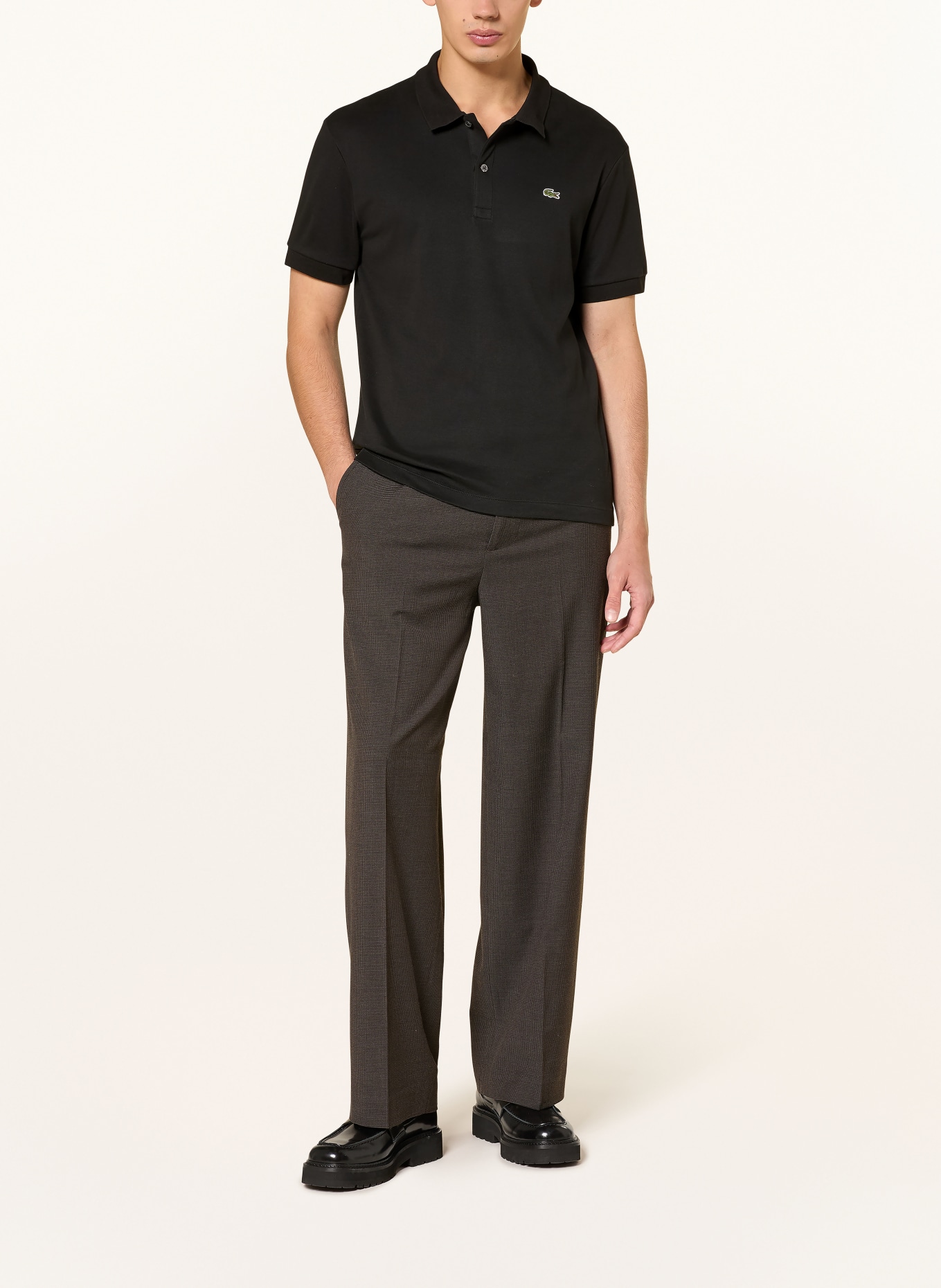 LACOSTE Jersey-Poloshirt: SCHWARZ