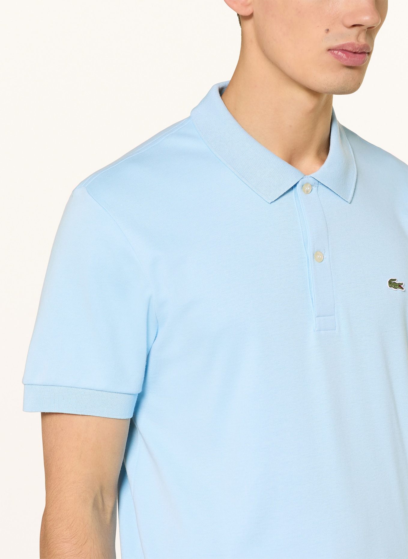 LACOSTE Jersey polo shirt: LIGHT BLUE