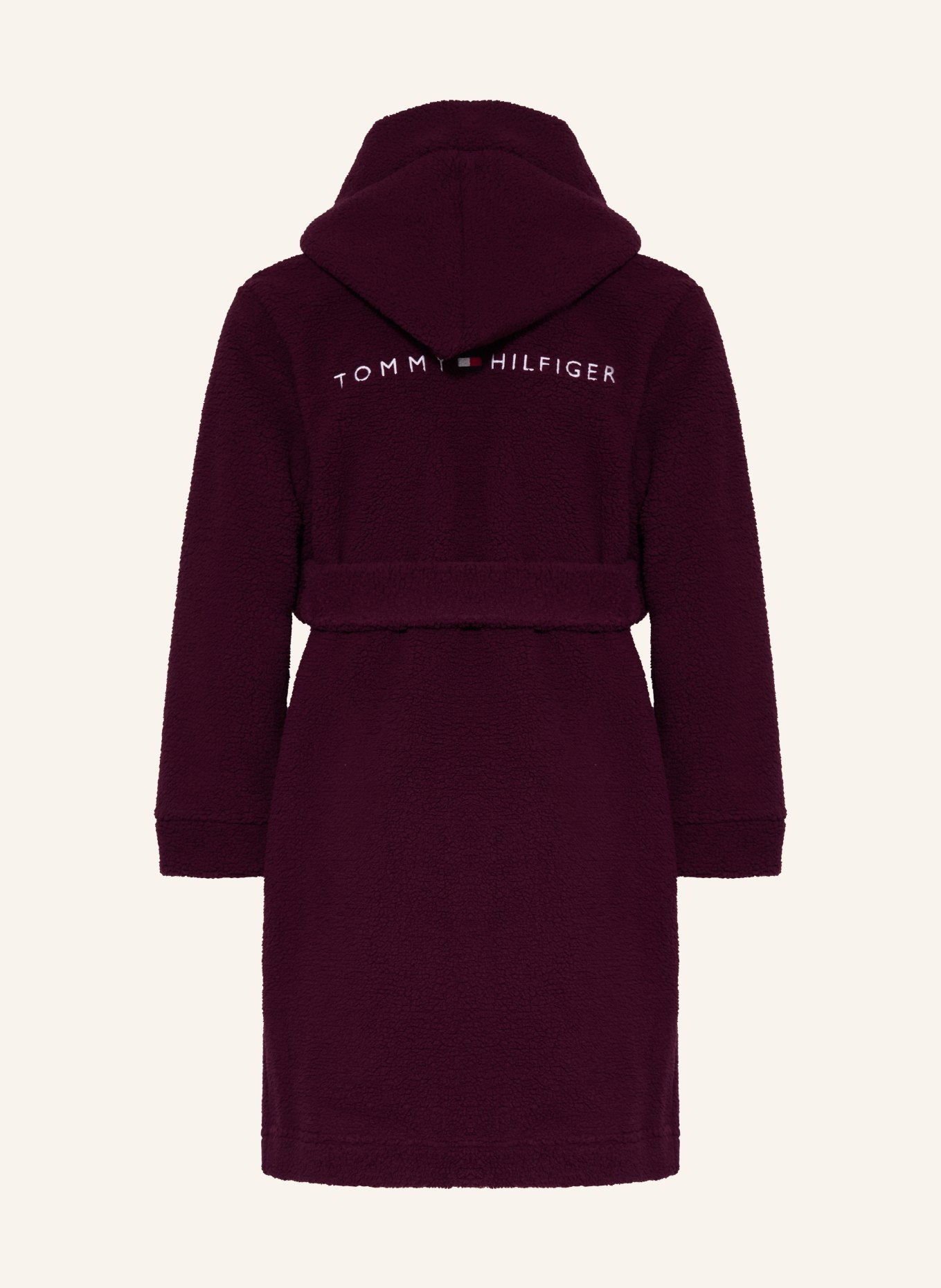 TOMMY HILFIGER Župan SHERPA s kapucí: TMAVĚ ČERVENÁ