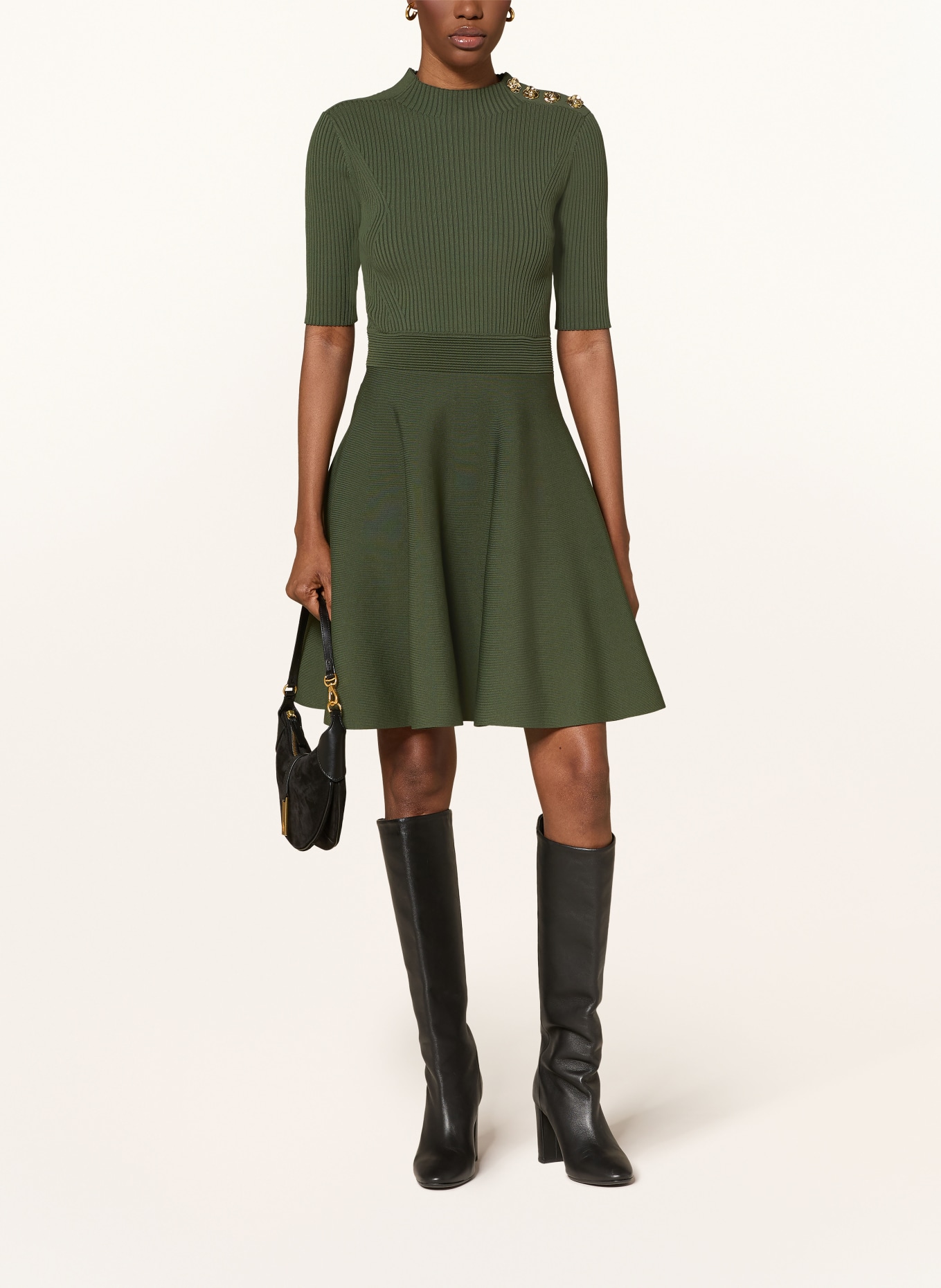 TED BAKER Pletené šaty LILANO: TMAVĚ ZELENÁ
