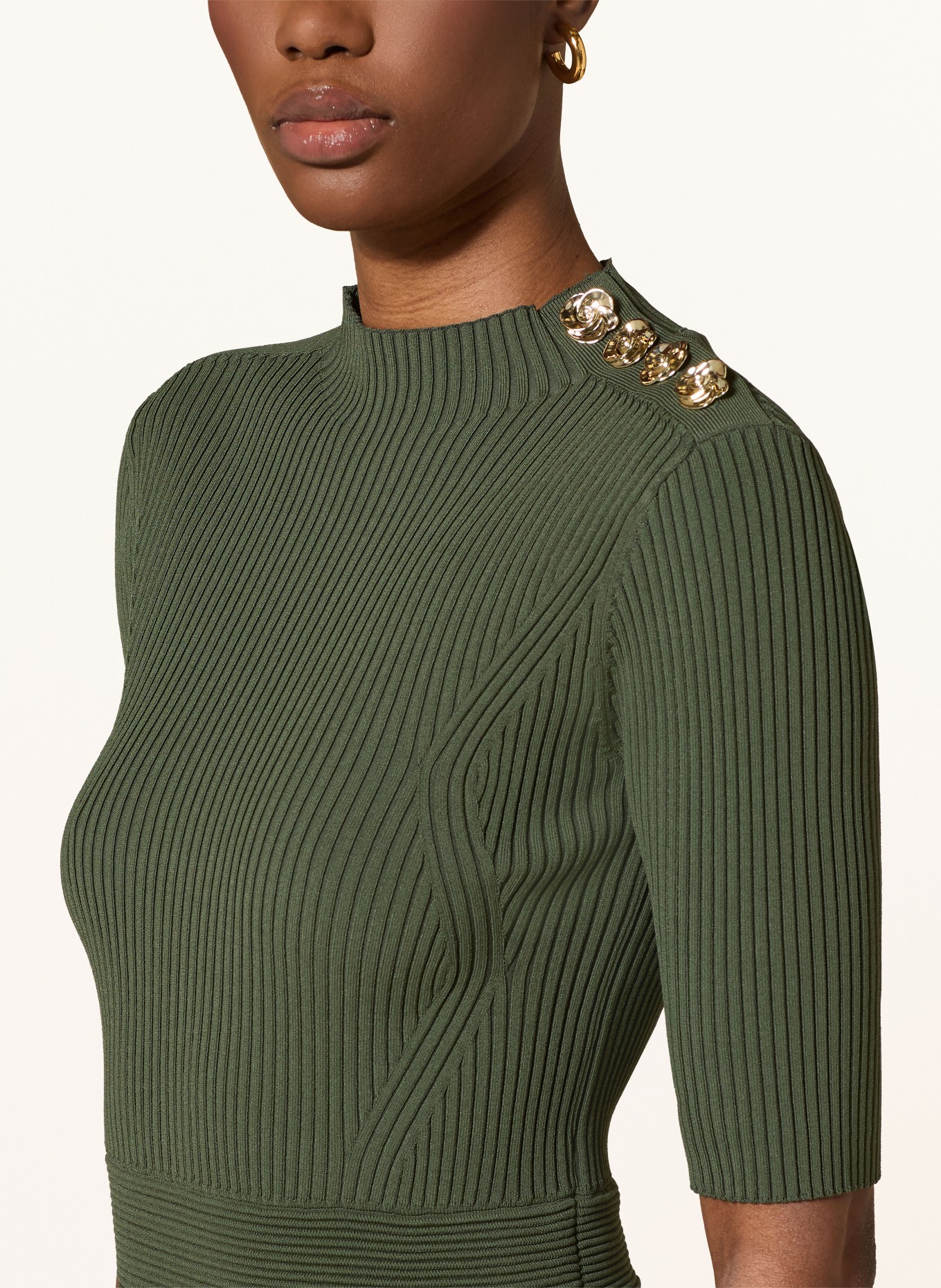 TED BAKER Pletené šaty LILANO: TMAVĚ ZELENÁ