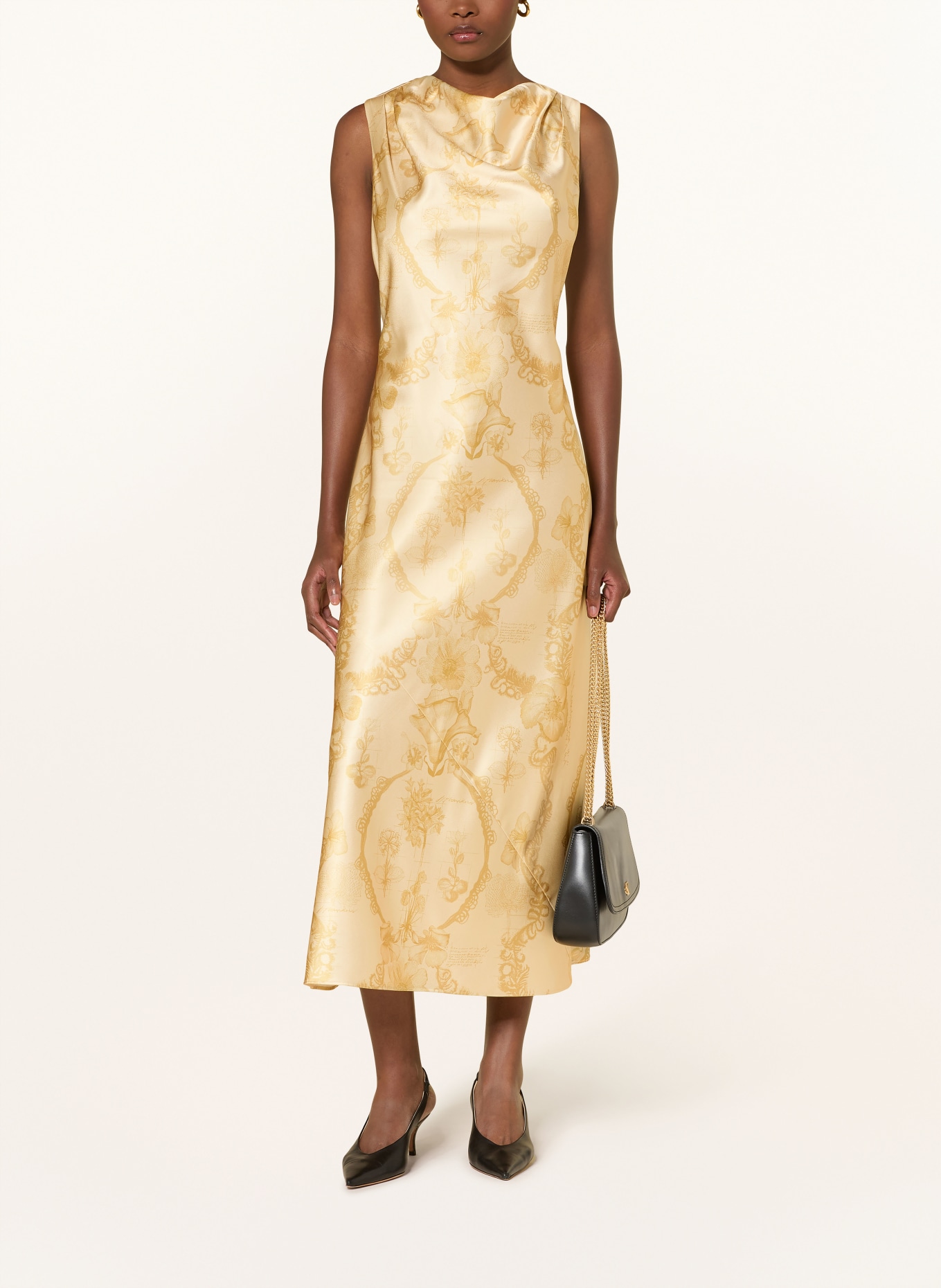 TED BAKER Satin dress MELODA: GOLD