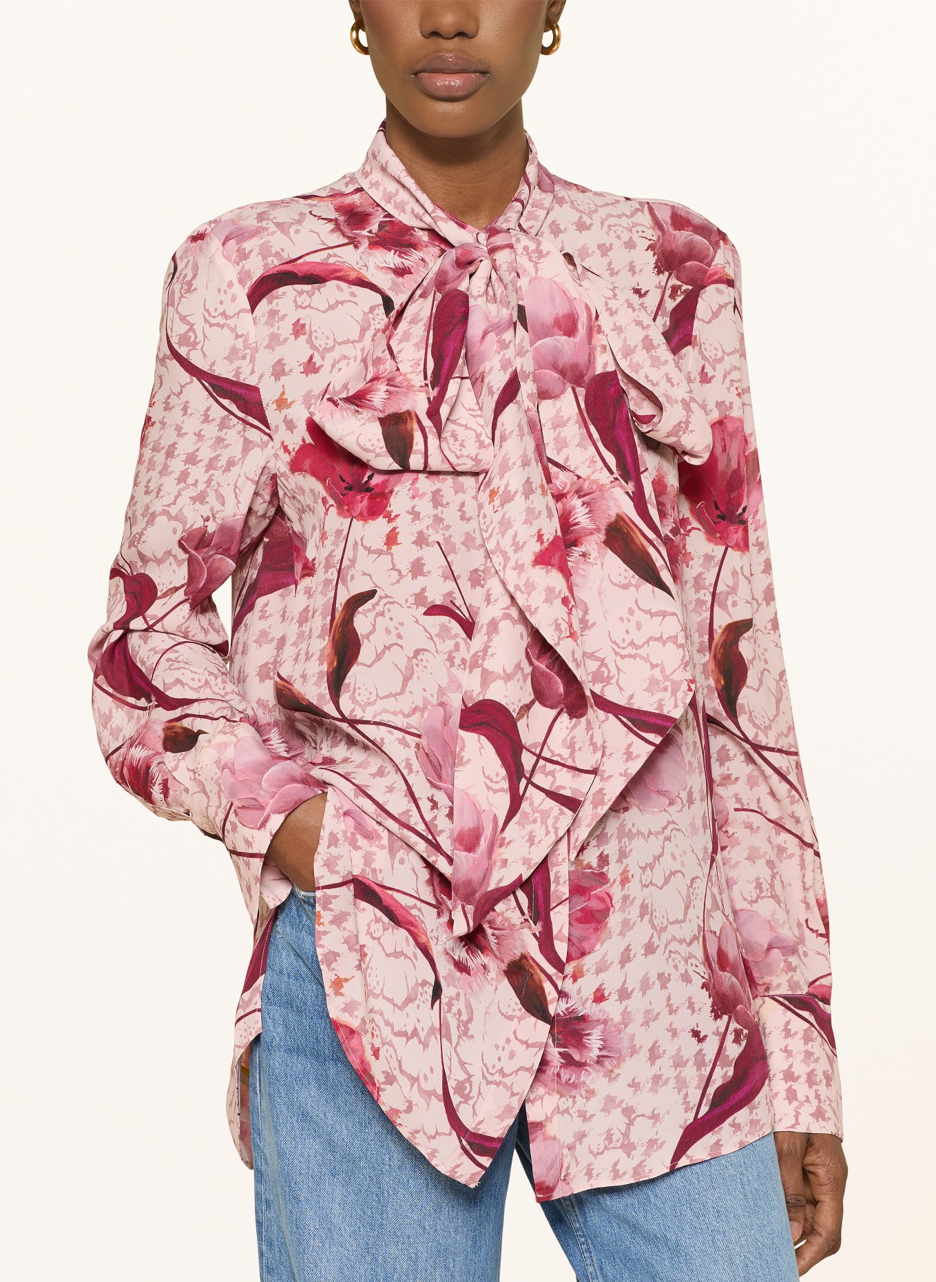 TED BAKER CORENA bow blouse: ROSE / PINK / DARK RED