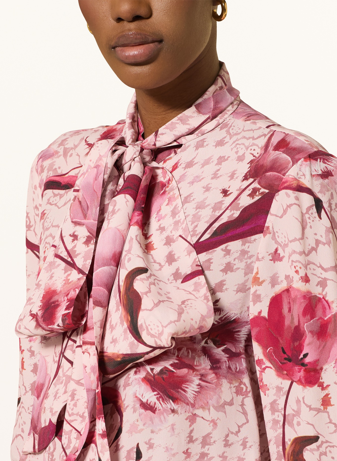 TED BAKER CORENA bow blouse: ROSE / PINK / DARK RED