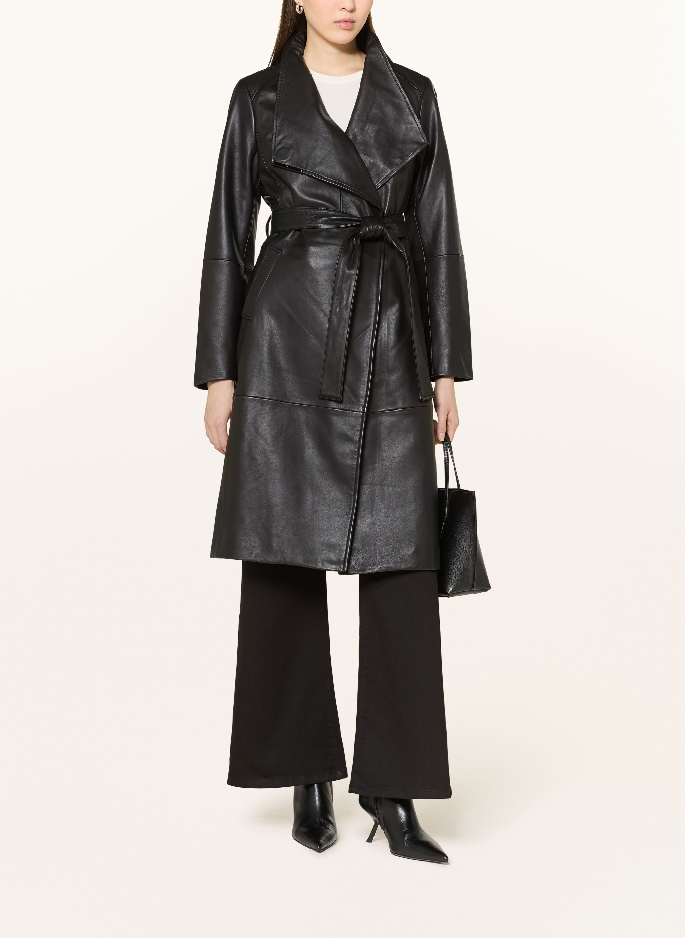 TED BAKER Ledermantel ROSMIA: SCHWARZ