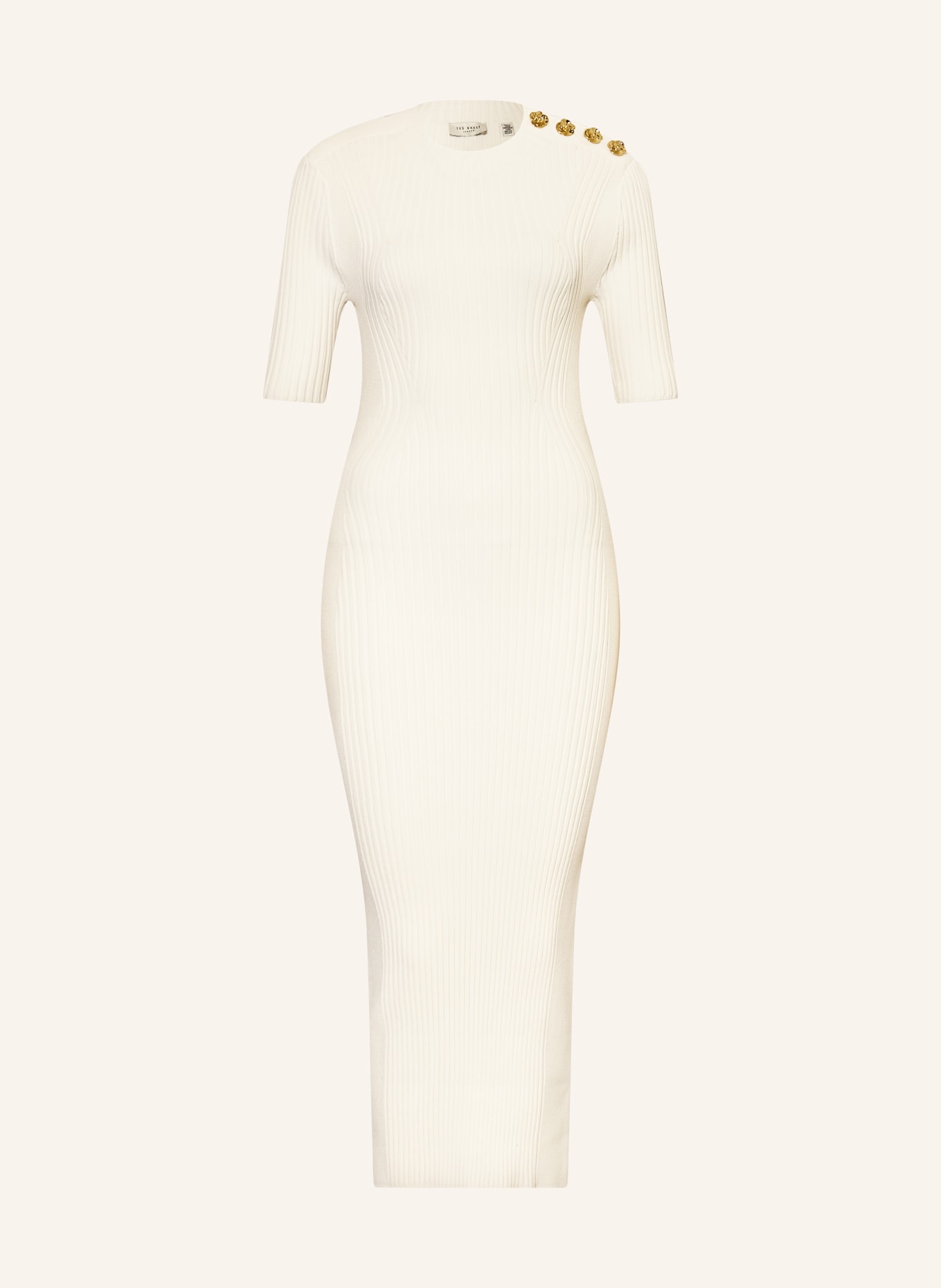 TED BAKER CANDIIC knit dress: ECRU