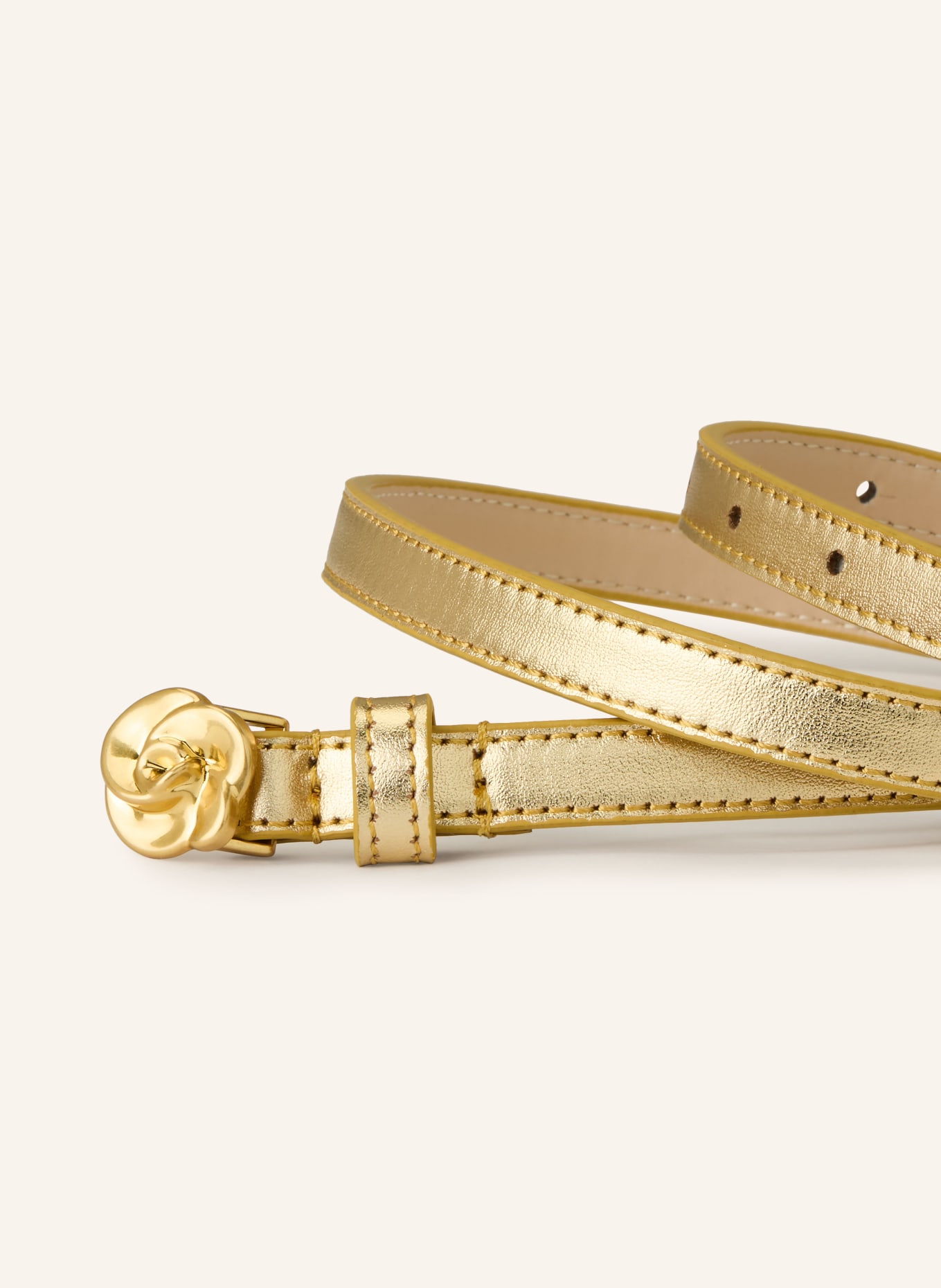 TED BAKER leather belt: GOLD / GOLD