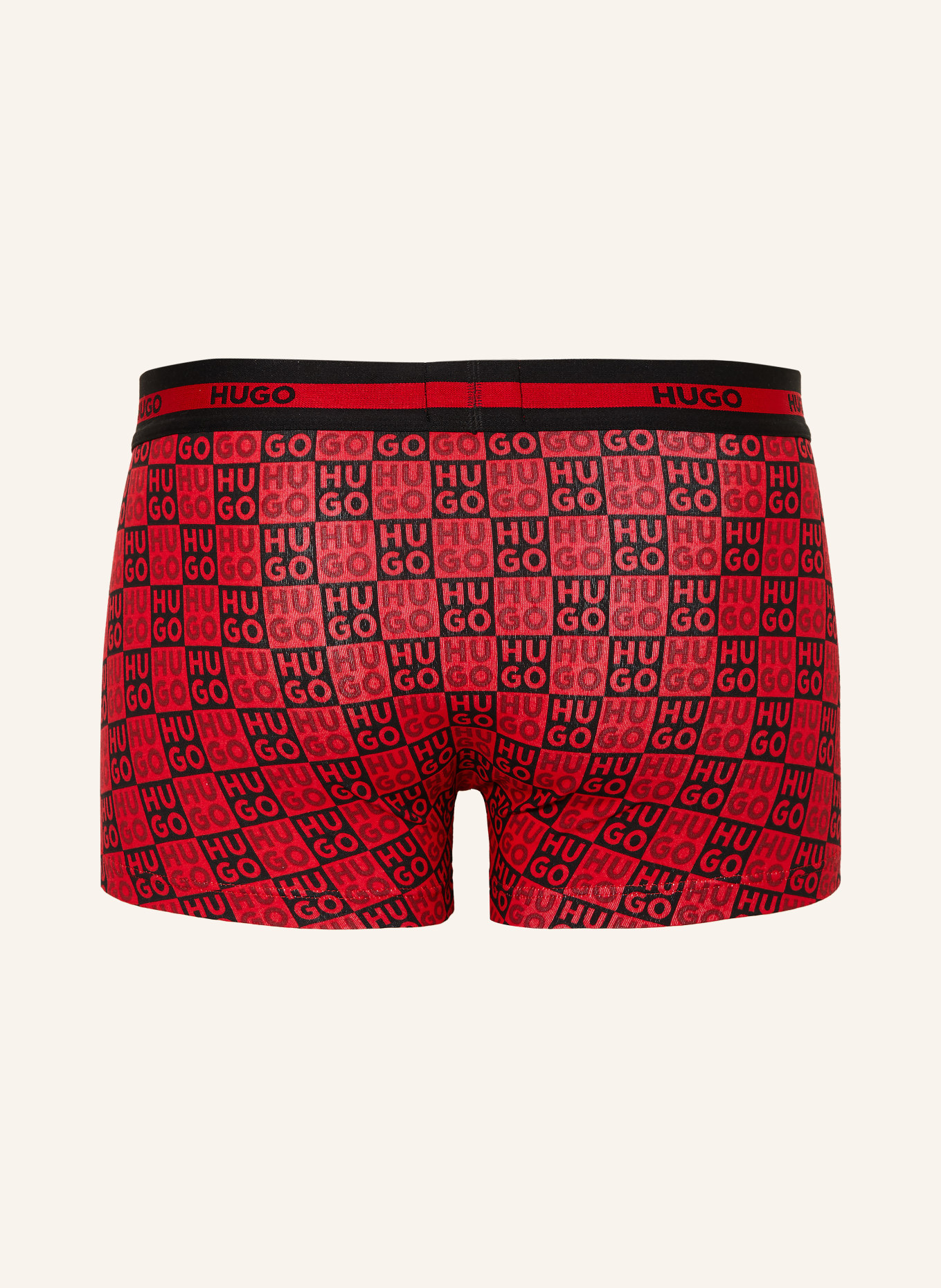 HUGO 3-pack boxer shorts: RED / BLACK