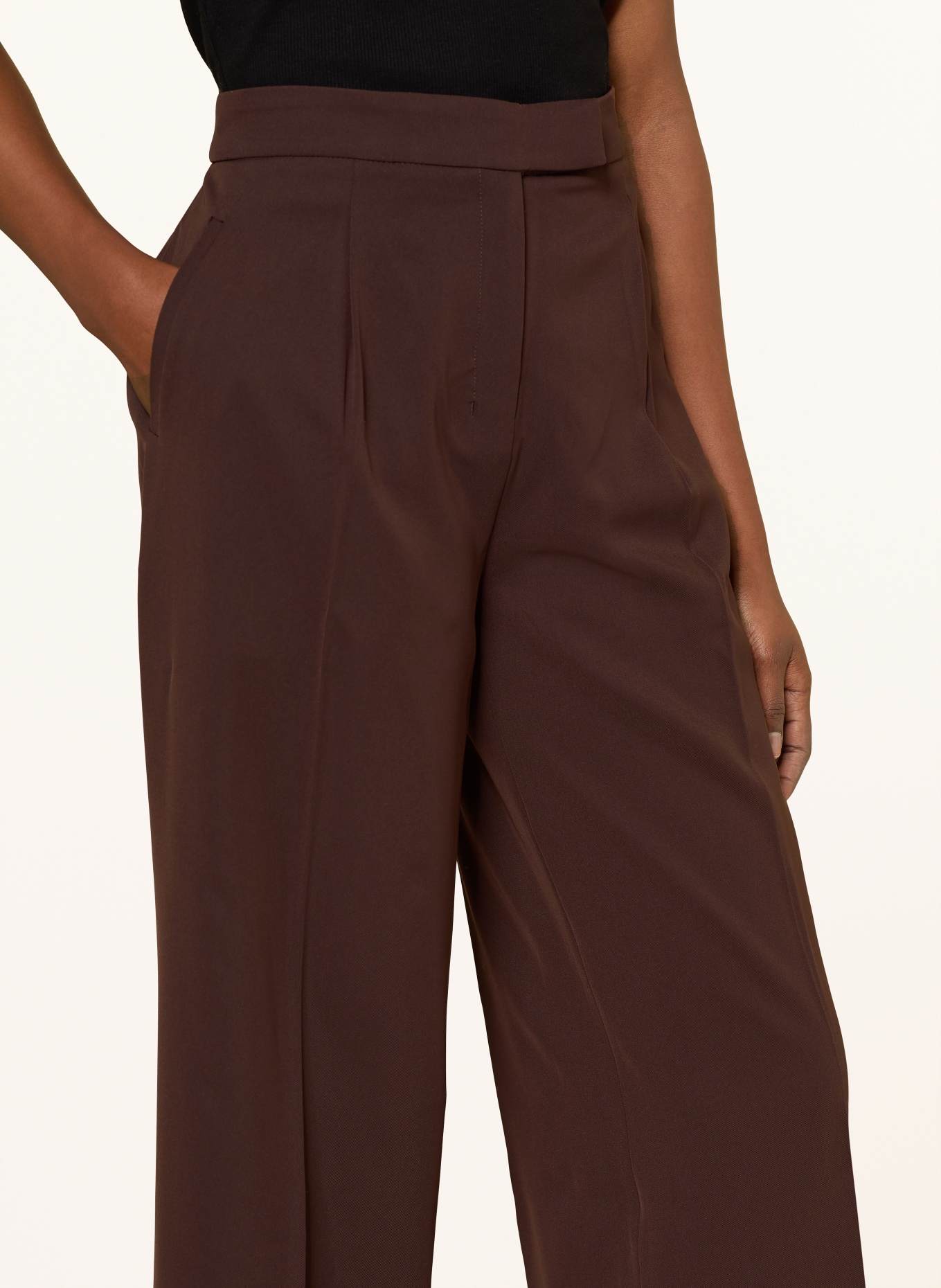 Calvin Klein Marlene kalhoty: TMAVĚ HNĚDÁ